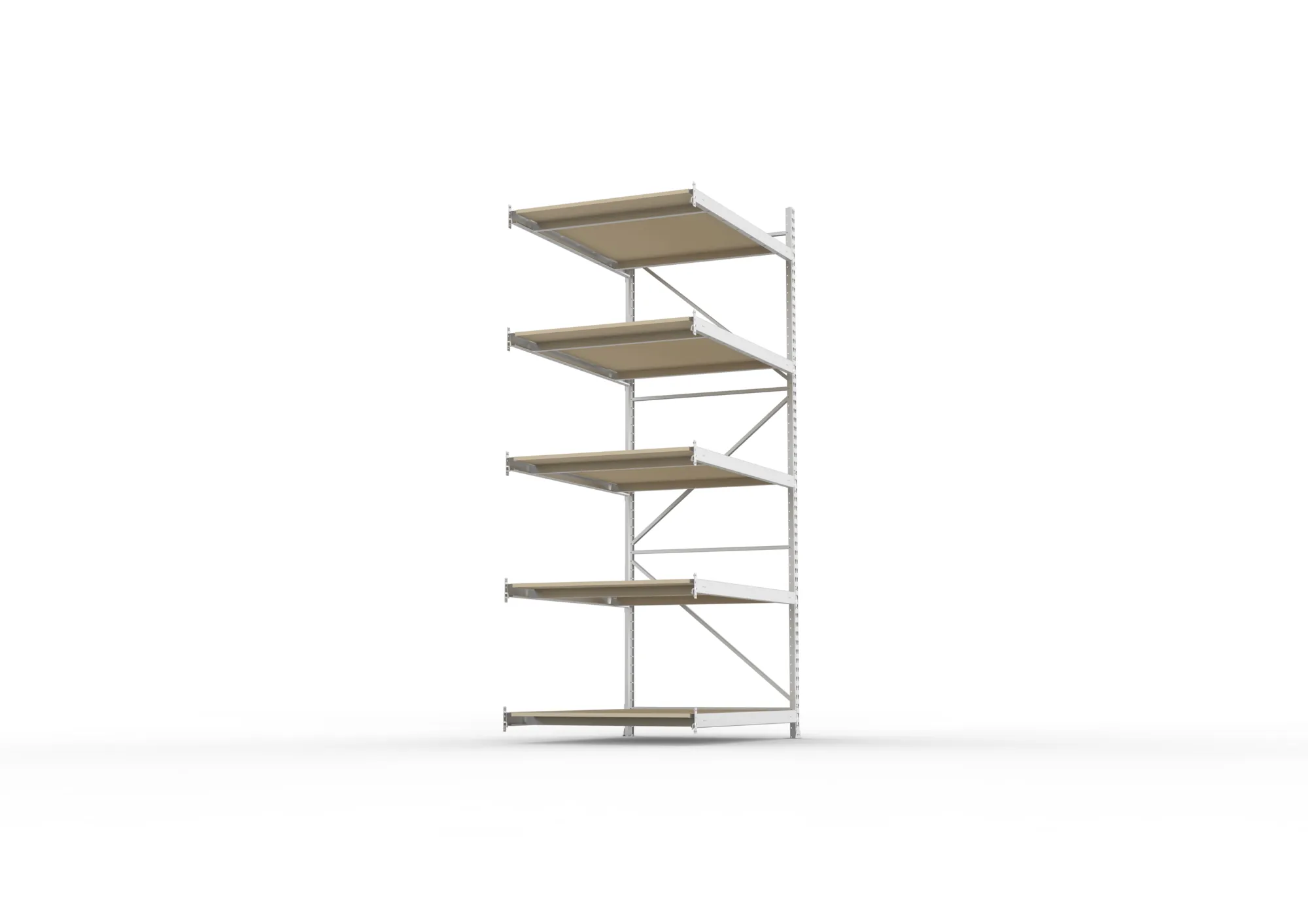META MINI-RACK Weitspannregal | Anbauregal | 3000 x 1400 x 1050 mm | Fachlast 600 kg | Spanplattenböden | 5 Ebenen