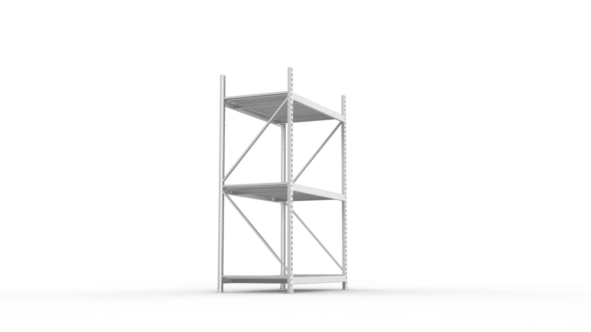 META MINI-RACK Weitspannregal | Grundregal | 2200 x 1400 x 800 mm | Fachlast 600 kg | Stahlpaneelböden | 3 Ebenen