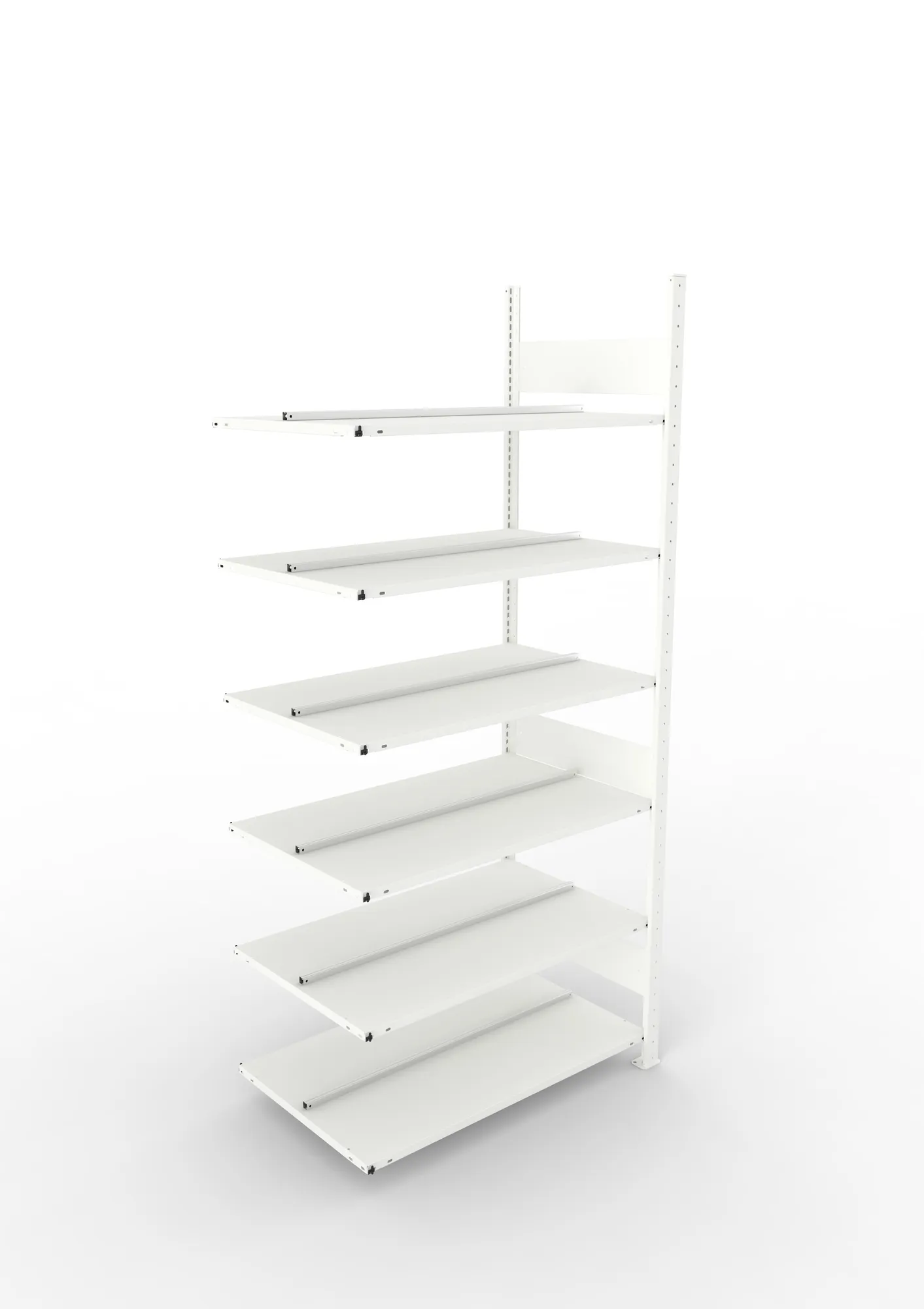 META COMPACT | Büro-Steckregal | Anbauregal | 2200 x 1000 x 600 mm | Fachlast 100 kg | 6 Ebenen | RAL 7035