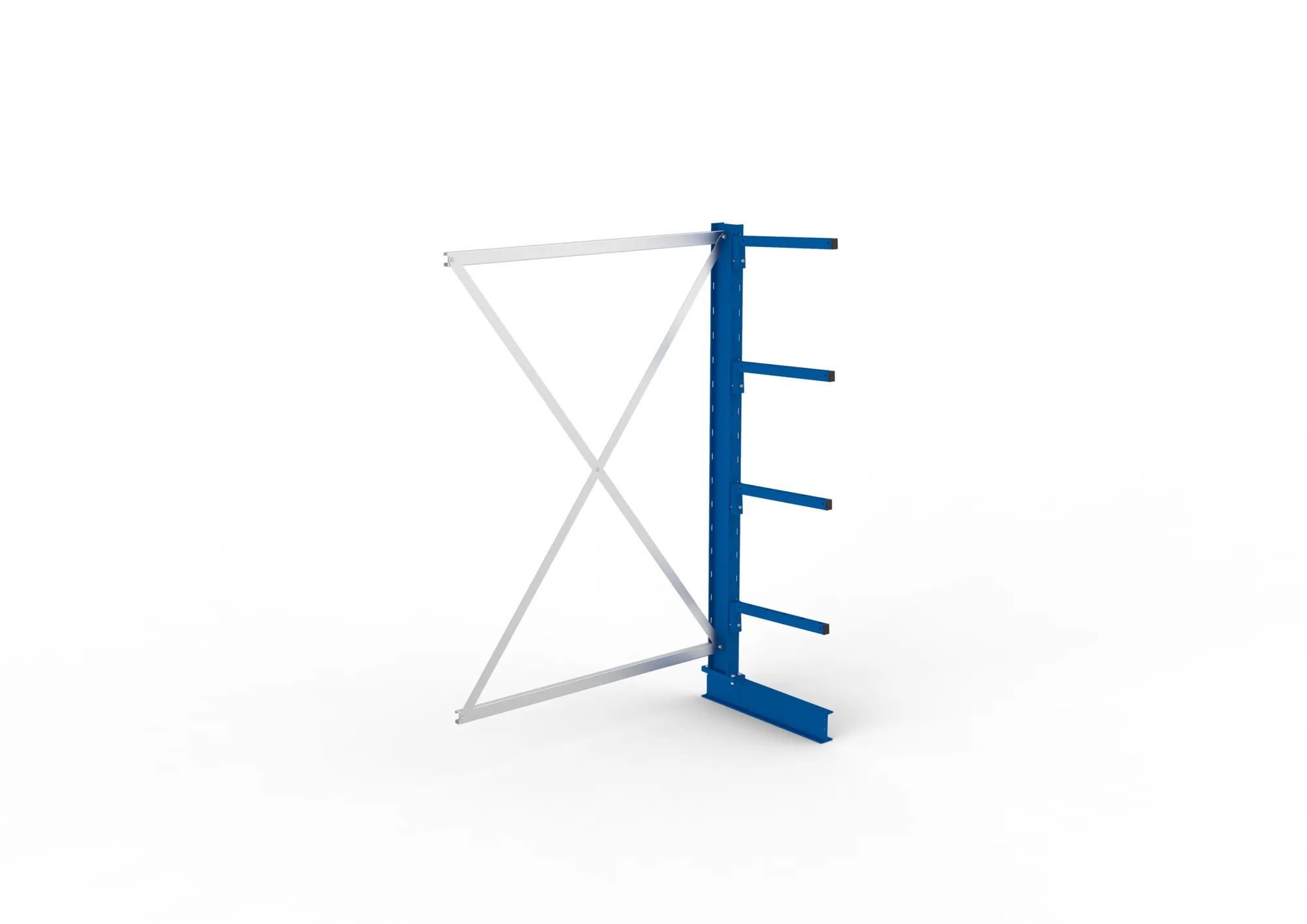 META MULTISTRONG L | Kragarmregal | Anbauregal | 2000 x 1300 x 500 mm | Armlast 175 kg | einseitig | 4+1 Ebenen