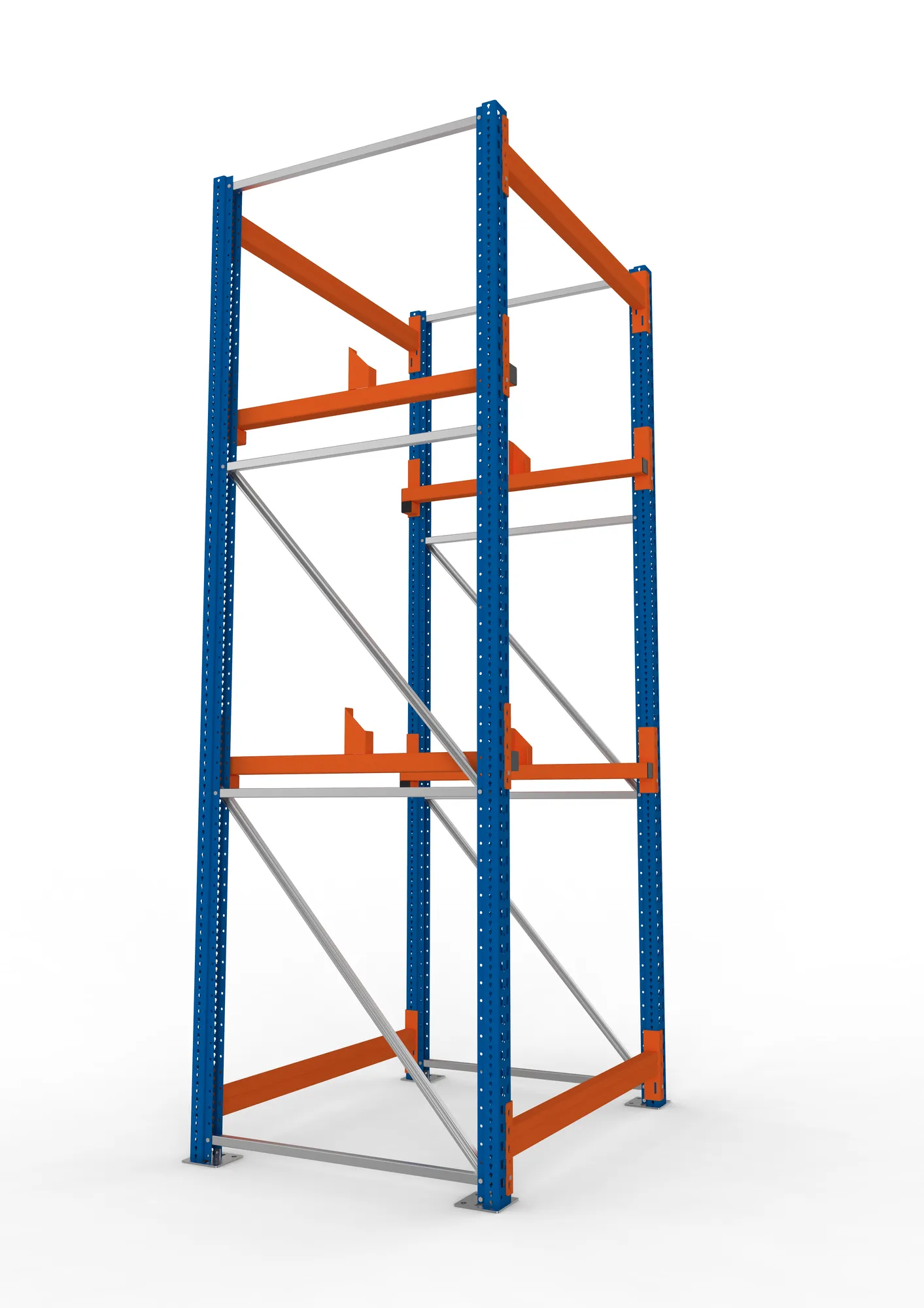 META MULTIPAL | Kabeltrommelregal | Grundregal | 3300 x 1300 x 1100 mm | Feldlast 4000 kg | 2 Ebenen | Typ 1 | RAL 5010