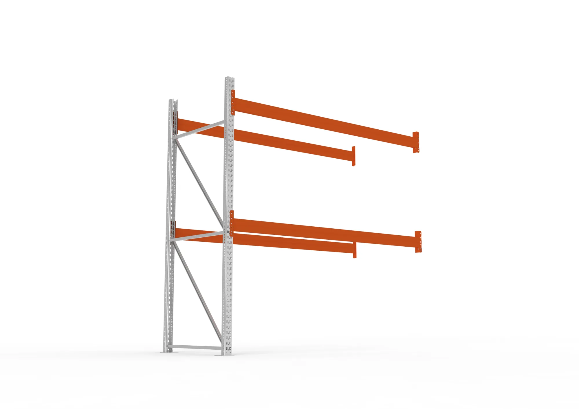 META MULTIPAL | Palettenregal | Anbauregal | 2700 x 2700 x 1100 mm | Fachlast 990 kg | 3 Ebenen | 9 Paletten | verzinkt