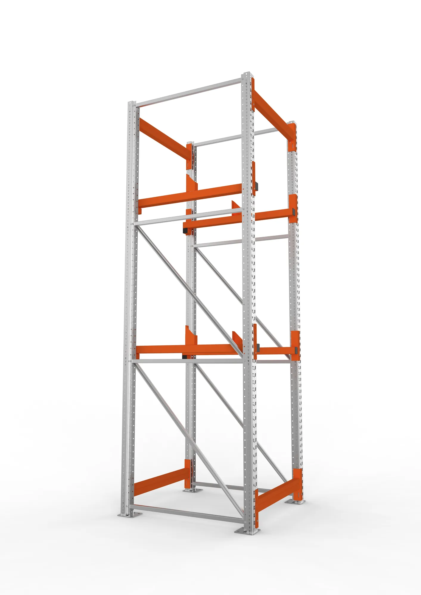 META MULTIPAL | Kabeltrommelregal | Grundregal | 3300 x 900 x 1100 mm | Feldlast 4000 kg | 2 Ebenen | Typ 1 | verzinkt