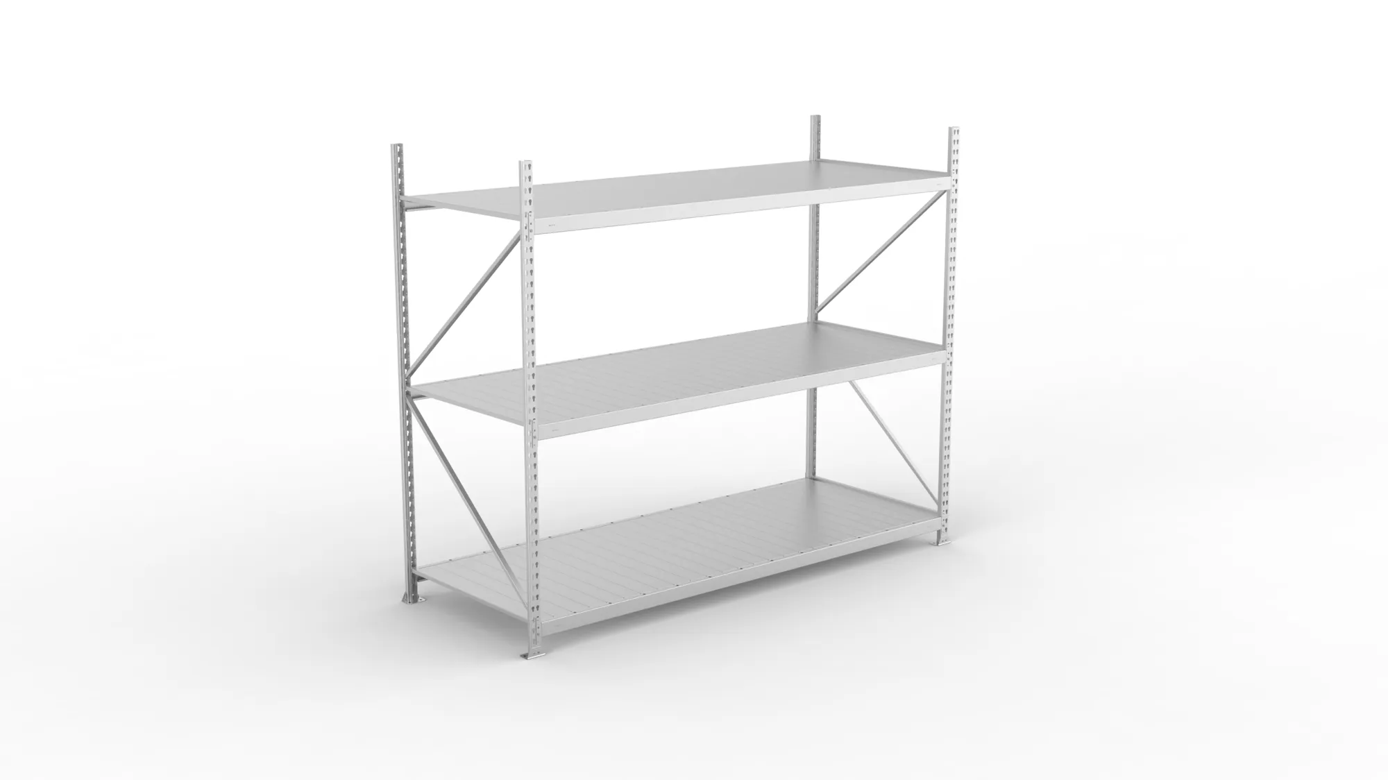 META MINI-RACK Weitspannregal | Grundregal | 2200 x 2600 x 1050 mm | Fachlast 490 kg | Stahlpaneelböden | 3 Ebenen