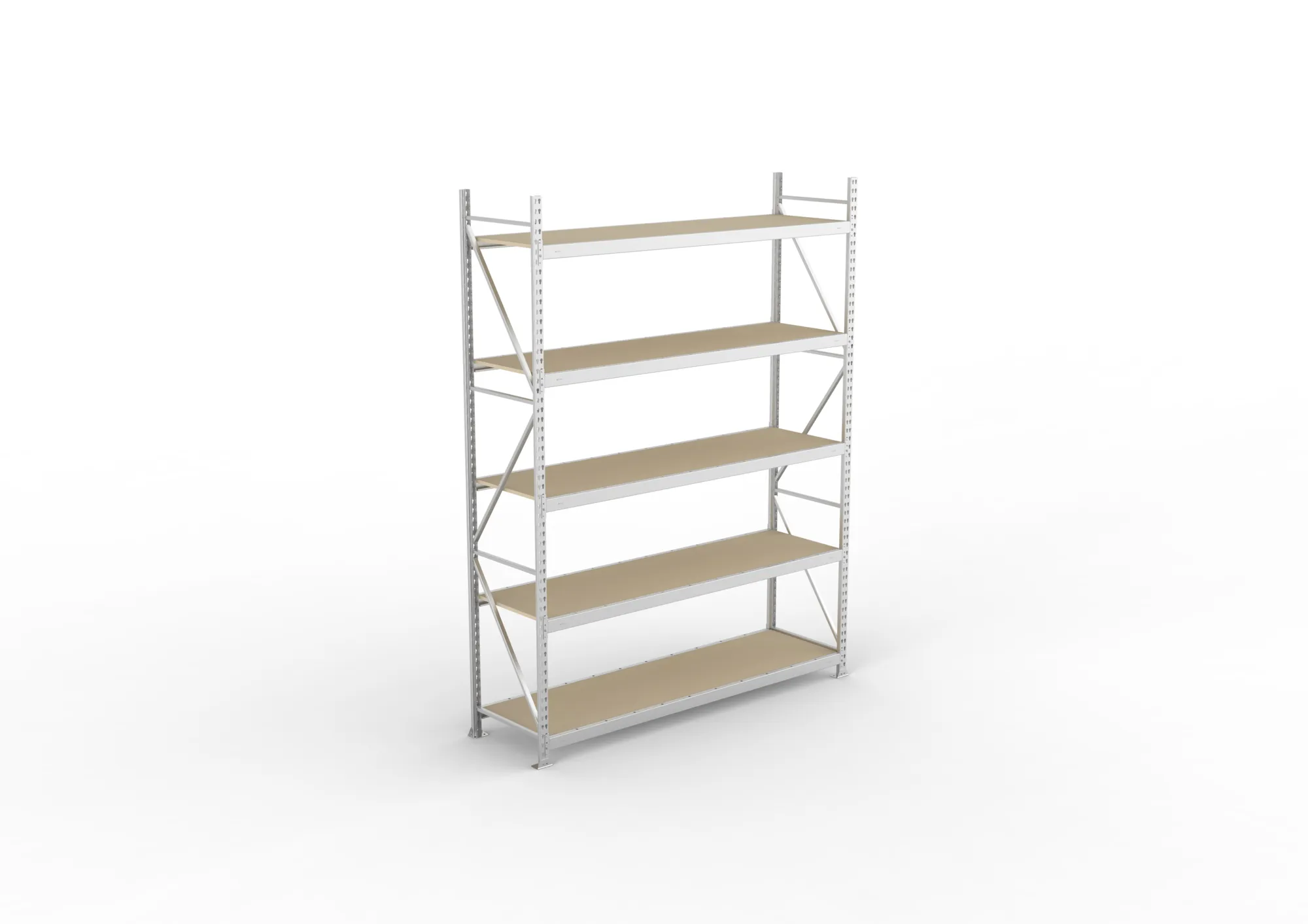META MINI-RACK Weitspannregal | Grundregal | 3000 x 2200 x 650 mm | Fachlast 600 kg | Spanplattenböden | 5 Ebenen