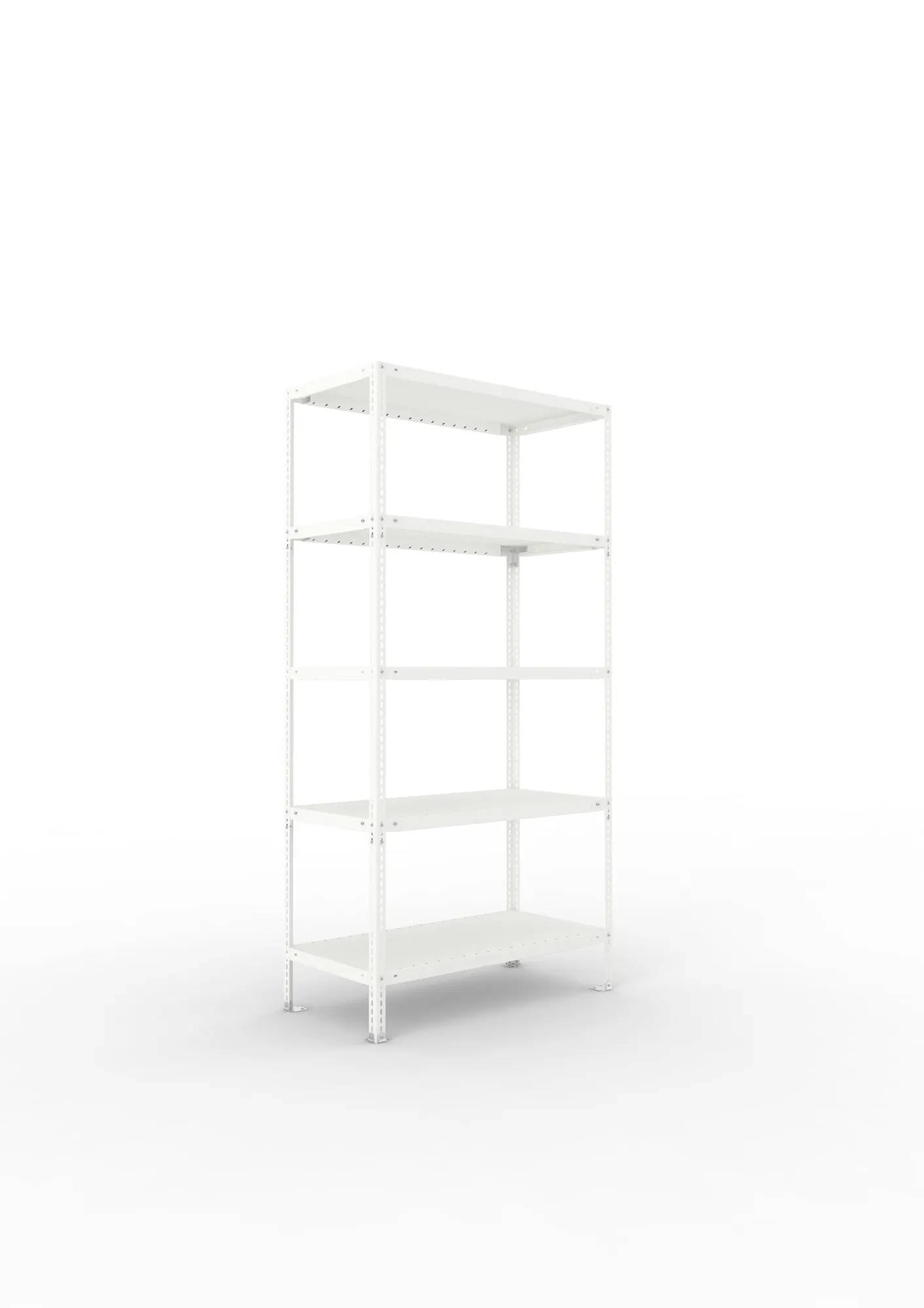 META FIX | Fachbodenregal | Grundregal | 2000 x 1000 x 500 mm | Fachlast 100 kg | 5 Ebenen | RAL 7035