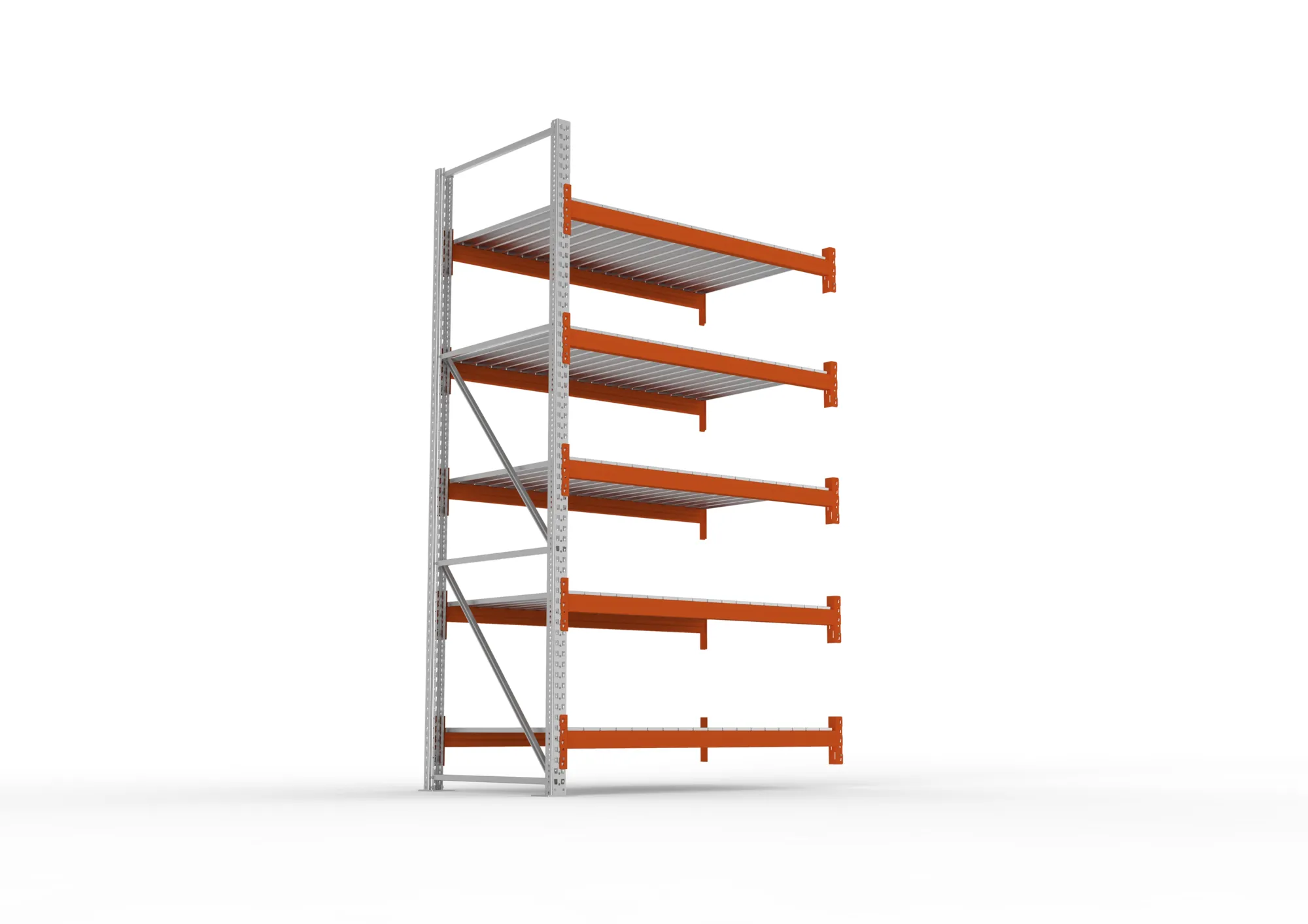 META MULTIPAL | Großfachregal | Anbauregal | 3300 x 1825 x 1100 mm | Fachlast 1800 kg | 5 Ebenen | Stahlpaneele | verzinkt