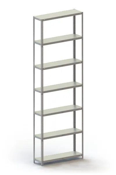 META FIX | Fachbodenregal | Grundregal | 3000 x 1000 x 300 mm | Fachlast 100 kg | 7 Ebenen | verzinkt