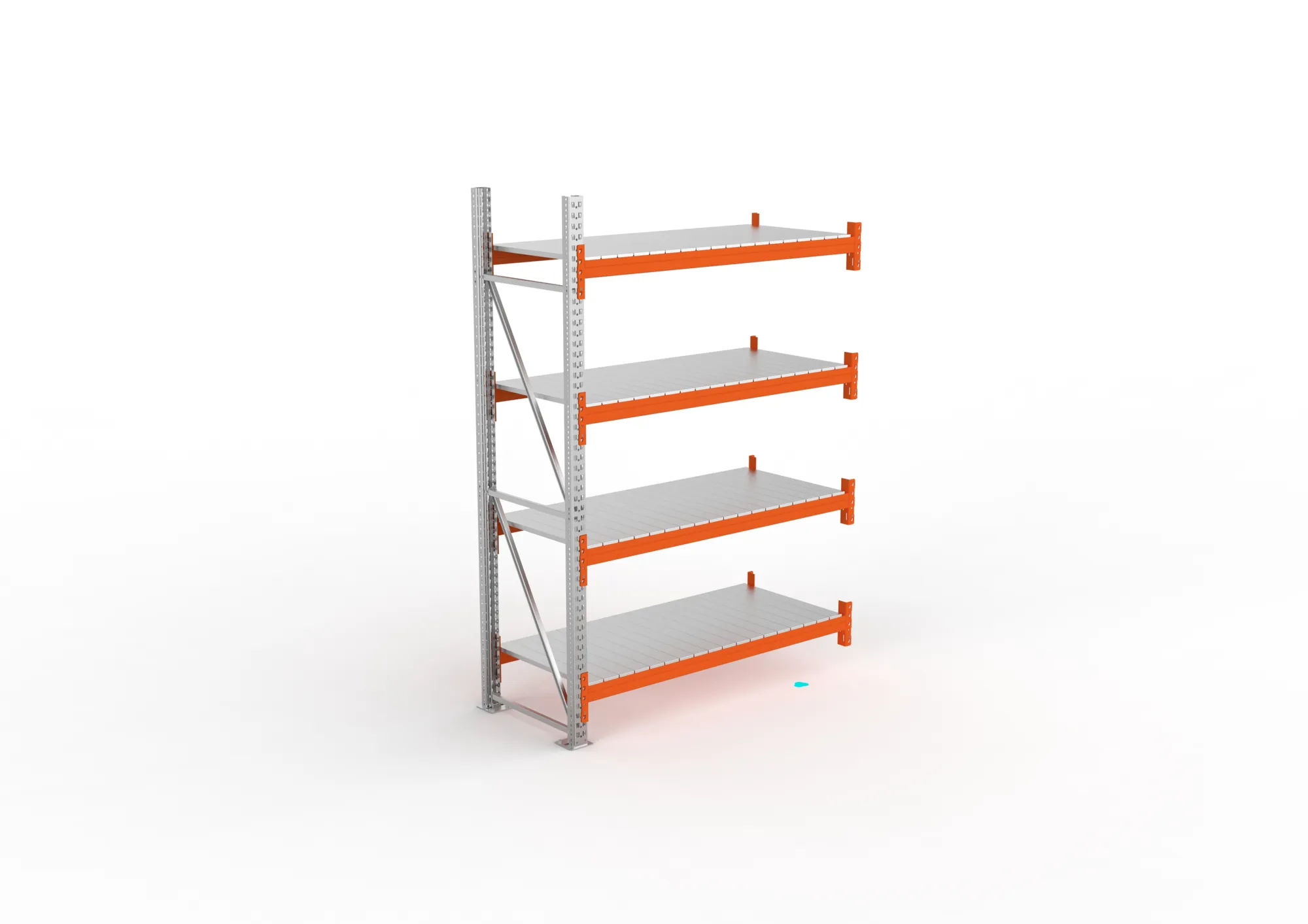 META MULTIPAL | Großfachregal | Anbauregal | 2700 x 1825 x 800 mm | Fachlast 1800 kg | 4 Ebenen | Stahlpaneele | verzinkt