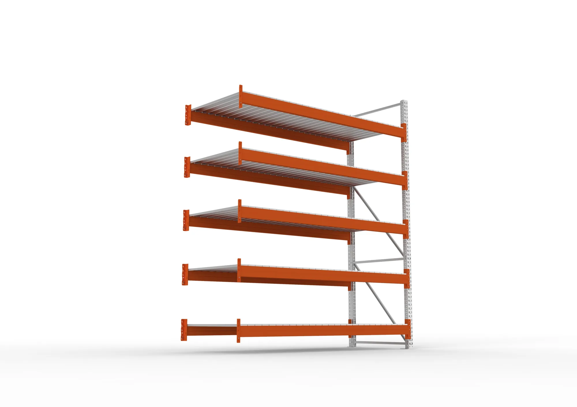 META MULTIPAL | Großfachregal | Anbauregal | 3300 x 2700 x 1100 mm | Fachlast 1900 kg | 5 Ebenen | Stahlpaneele | verzinkt