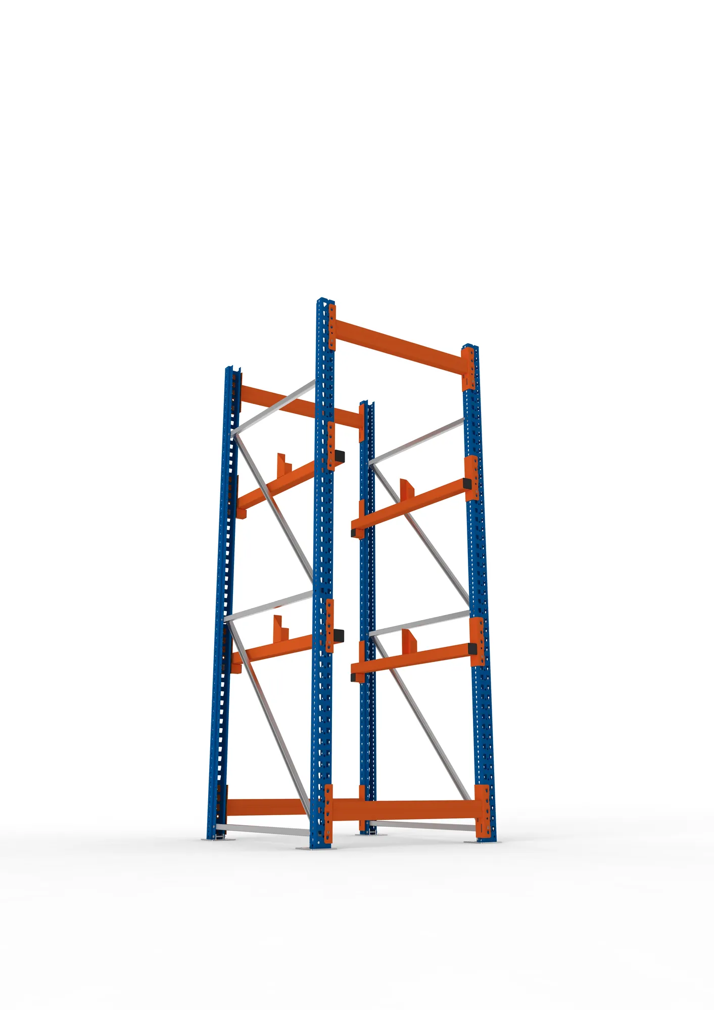 META MULTIPAL | Kabeltrommelregal | Grundregal | 2700 x 900 x 1100 mm | Feldlast 4000 kg | 2 Ebenen | Typ 1 | RAL 5010
