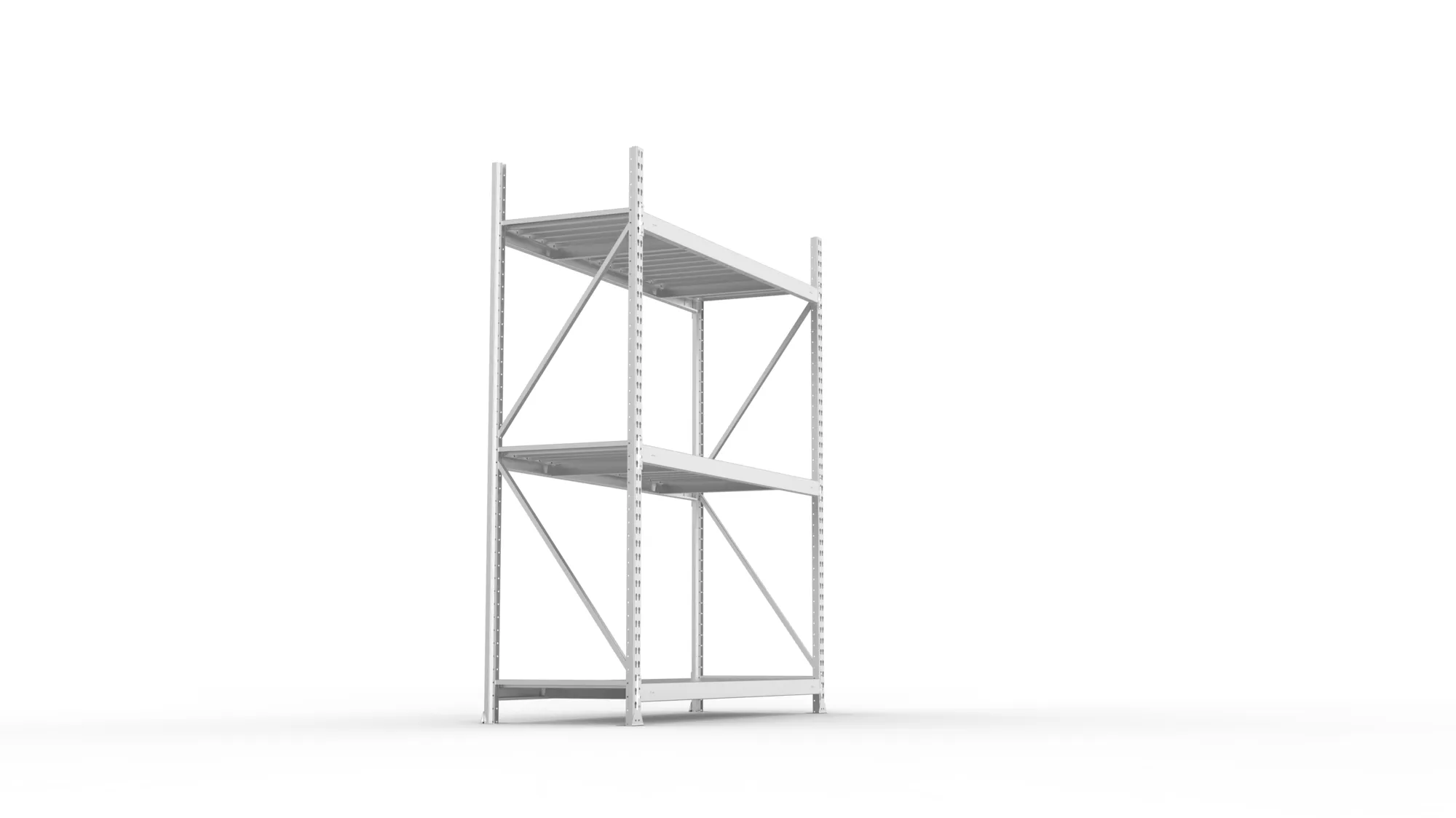 META MINI-RACK Weitspannregal | Grundregal | 2200 x 1800 x 650 mm | Fachlast 600 kg | Stahlpaneelböden | 3 Ebenen