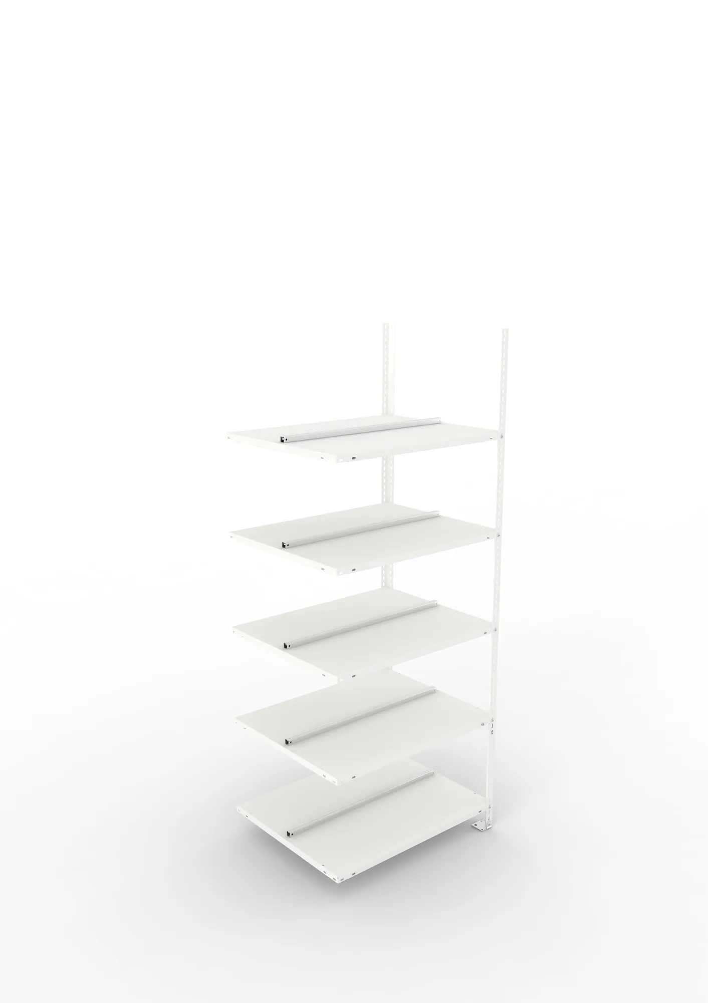META FIX COMPACT | Büro-Schraubregal | Anbauregal | 1850 x 750 x 600 mm | Fachlast 80 kg | 5 Ebenen | RAL 7035