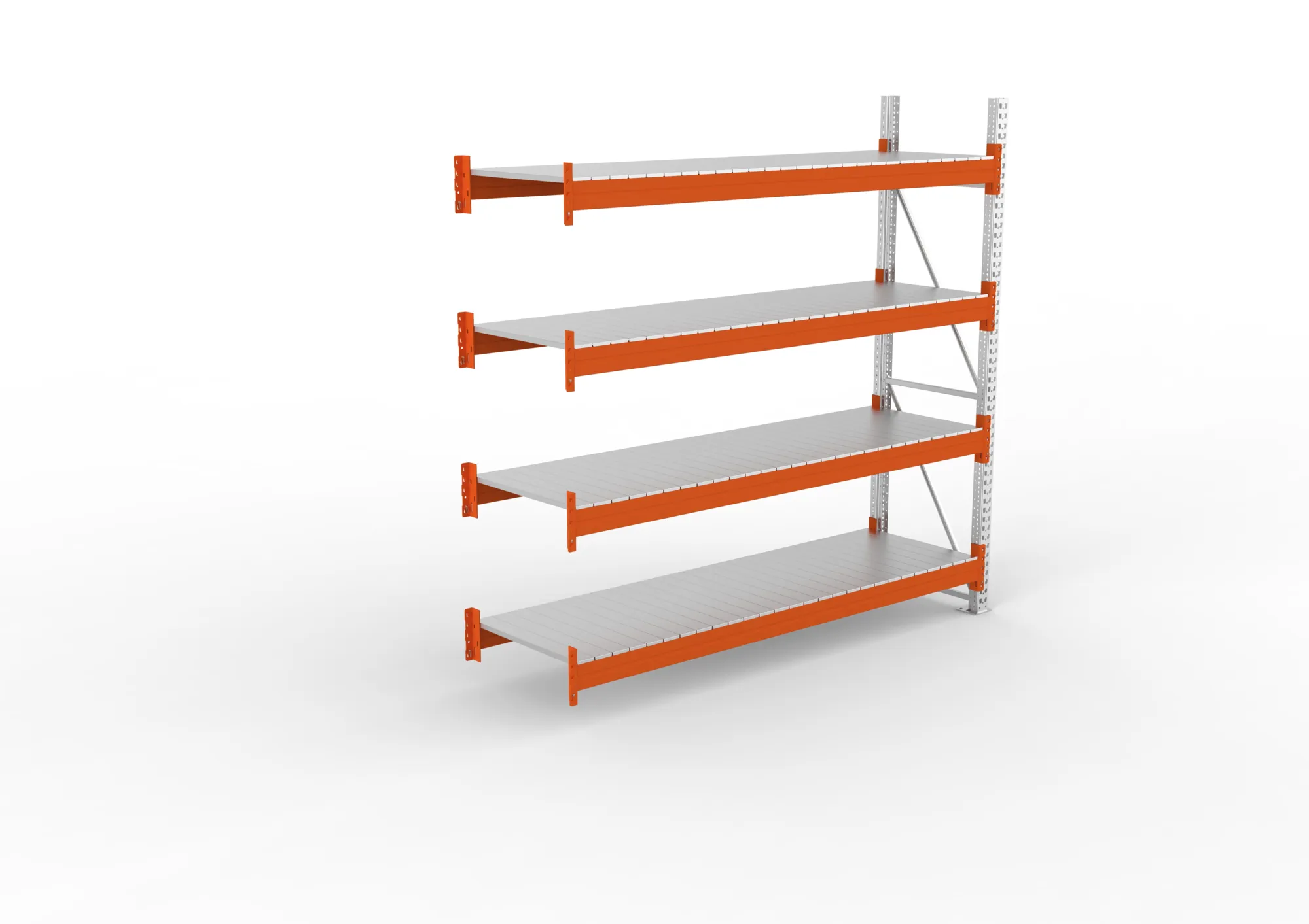 META MULTIPAL | Großfachregal | Anbauregal | 2700 x 2700 x 800 mm | Fachlast 2400 kg | 4 Ebenen | Stahlpaneele | verzinkt