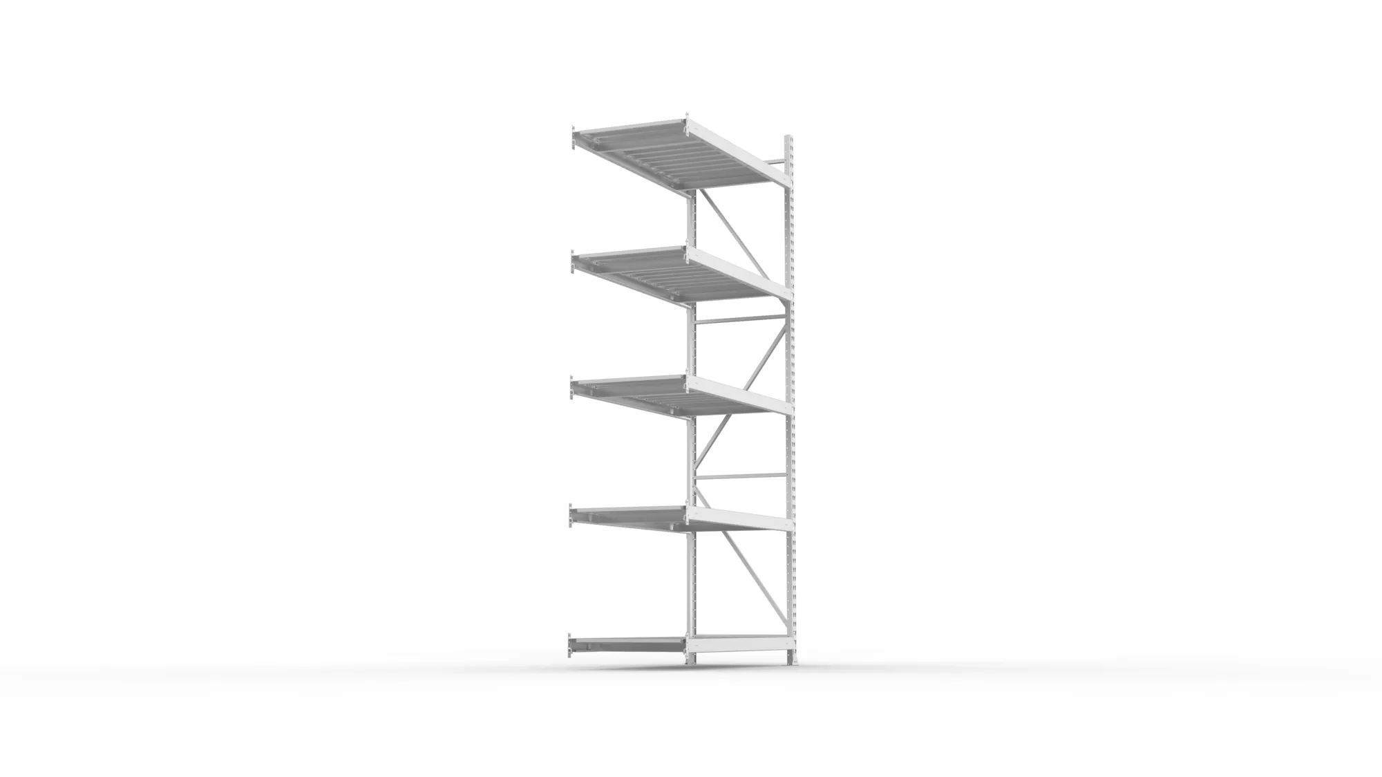 META MINI-RACK Weitspannregal | Anbauregal | 3000 x 1400 x 650 mm | Fachlast 600 kg | Stahlpaneelböden | 5 Ebenen
