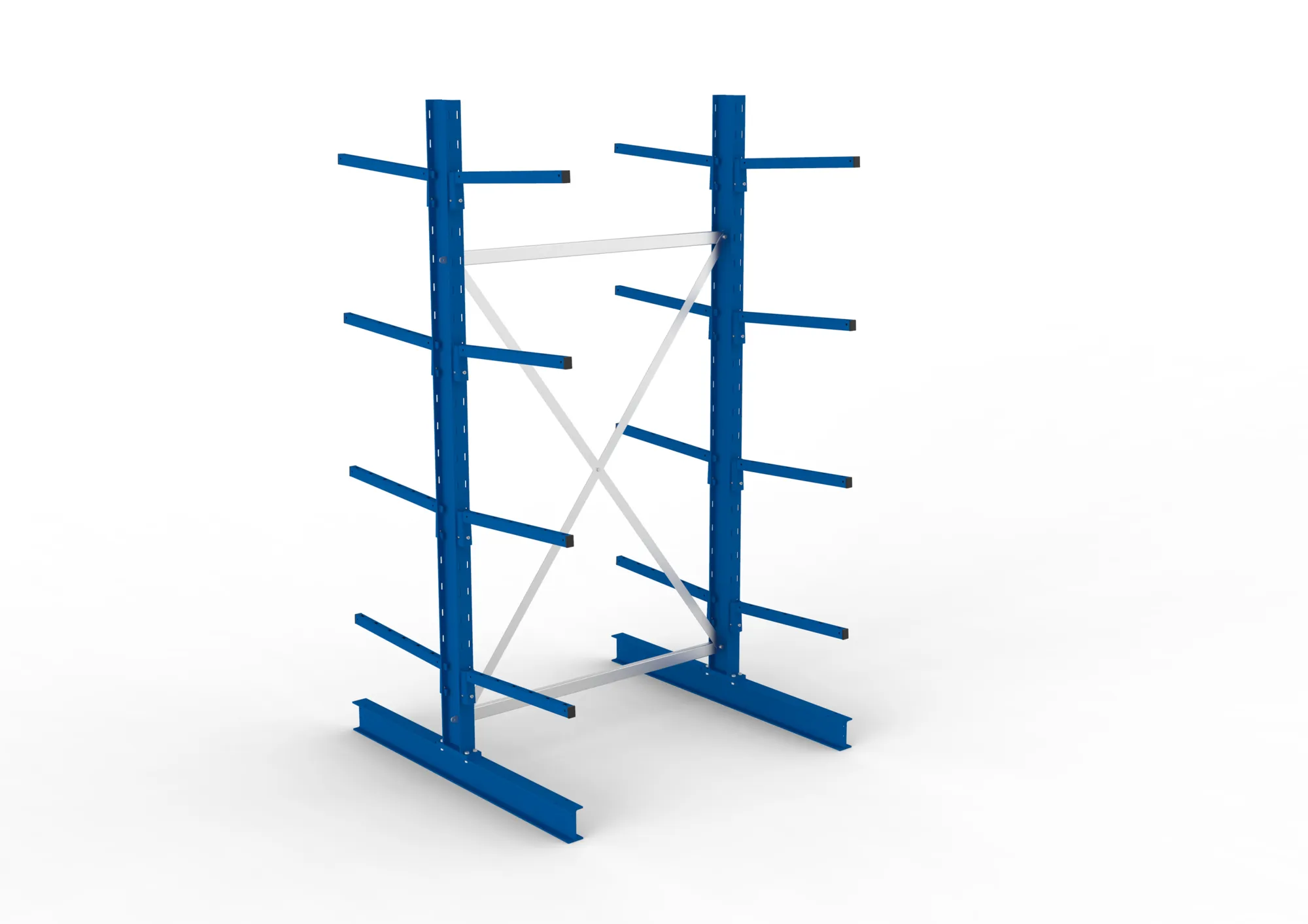 META MULTISTRONG L | Kragarmregal | Grundregal | 2500 x 1300 x 600 mm | Armlast 140 kg | doppelseitig | 4+1 Ebenen
