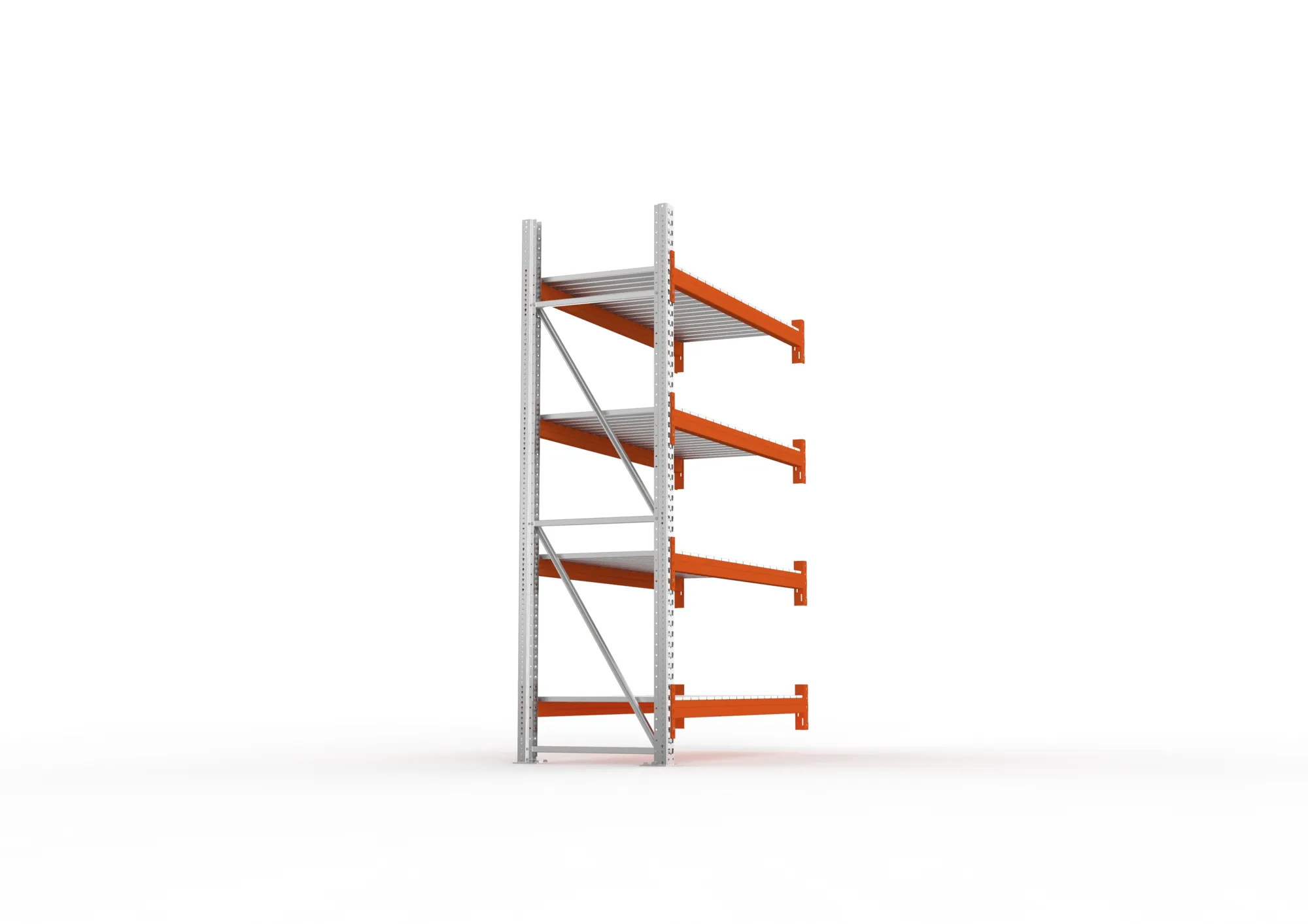 META MULTIPAL | Großfachregal | Anbauregal | 2700 x 1825 x 800 mm | Fachlast 1800 kg | 4 Ebenen | Stahlpaneele | verzinkt