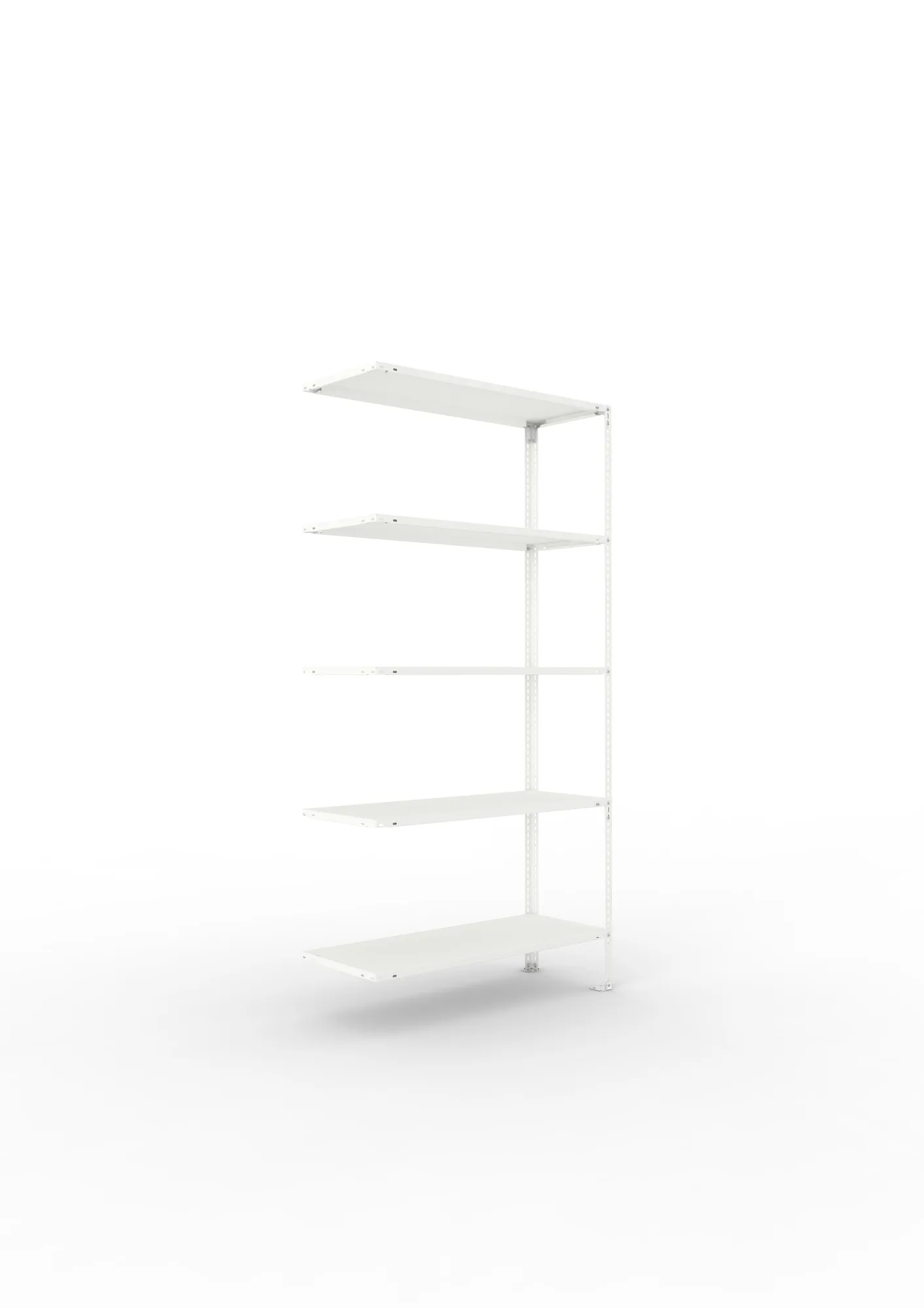 META FIX | Fachbodenregal | Anbauregal | 2000 x 1000 x 400 mm | Fachlast 80 kg | 5 Ebenen | RAL 7035