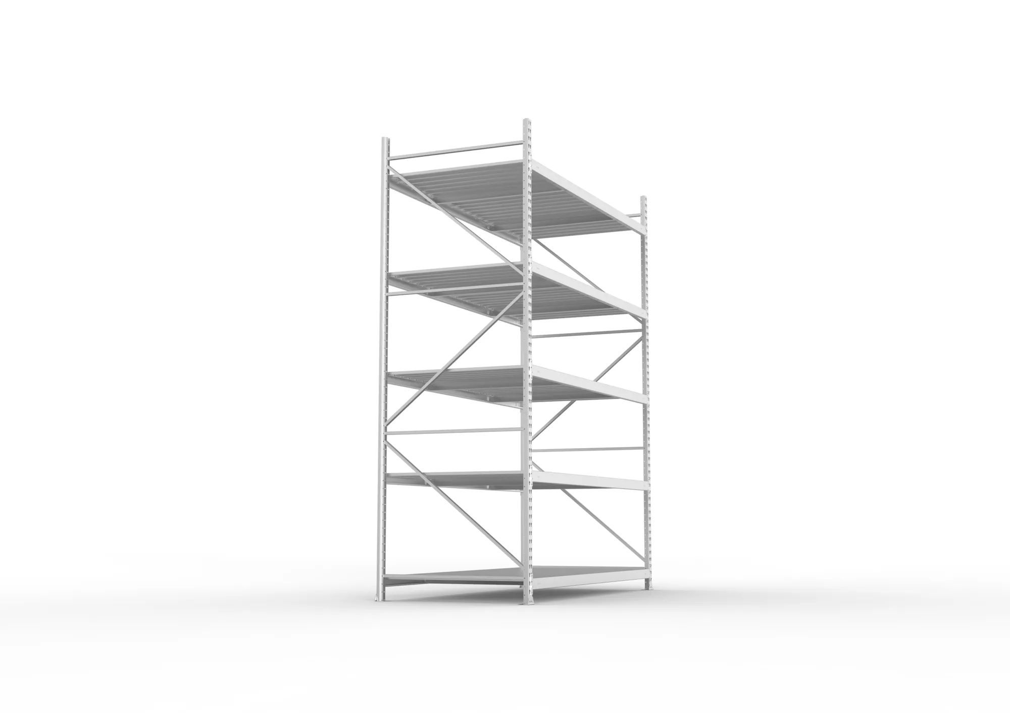 META MINI-RACK Weitspannregal | Grundregal | 3000 x 2200 x 1050 mm | Fachlast 600 kg | Stahlpaneelböden | 5 Ebenen
