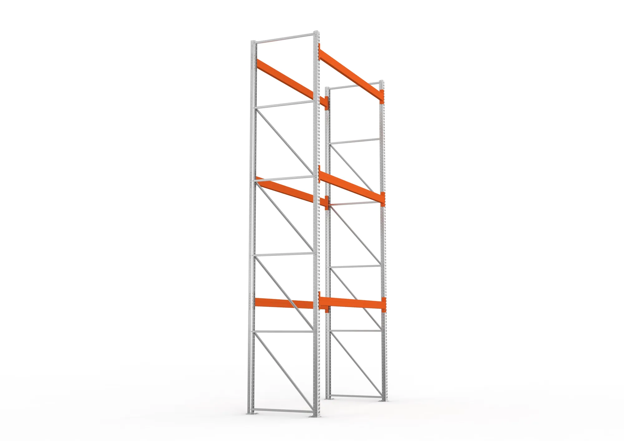 META MULTIPAL | Palettenregal | Grundregal | 5500 x 2700 x 1100 mm | Fachlast 900 kg | 4 Ebenen | 12 Paletten | verzinkt