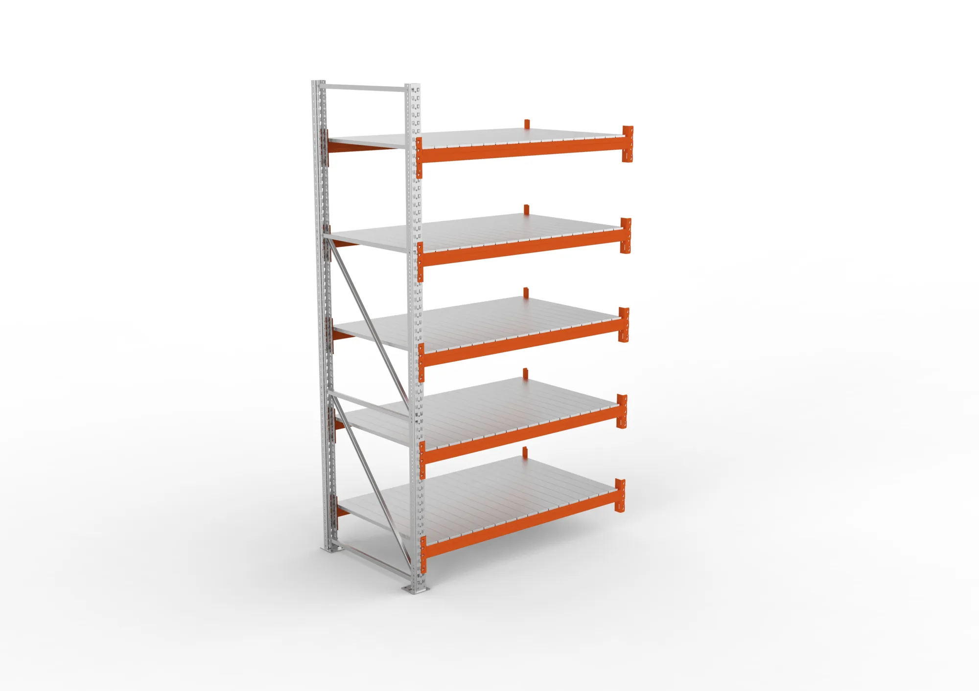 META MULTIPAL | Großfachregal | Anbauregal | 3300 x 1825 x 1100 mm | Fachlast 1800 kg | 5 Ebenen | Stahlpaneele | verzinkt