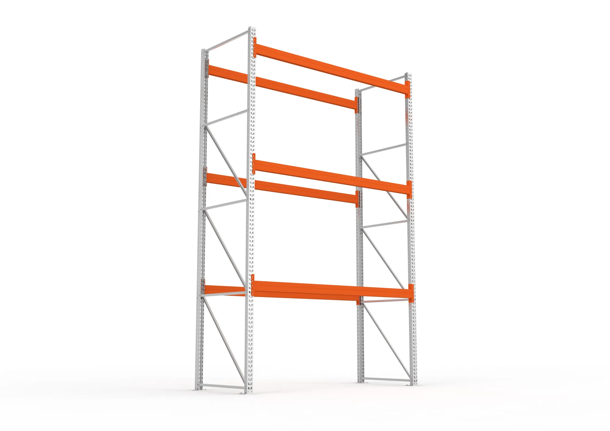 META MULTIPAL | Palettenregal | Grundregal | 4400 x 2700 x 1100 mm | Fachlast 940 kg | 4 Ebenen | 12 Paletten | verzinkt