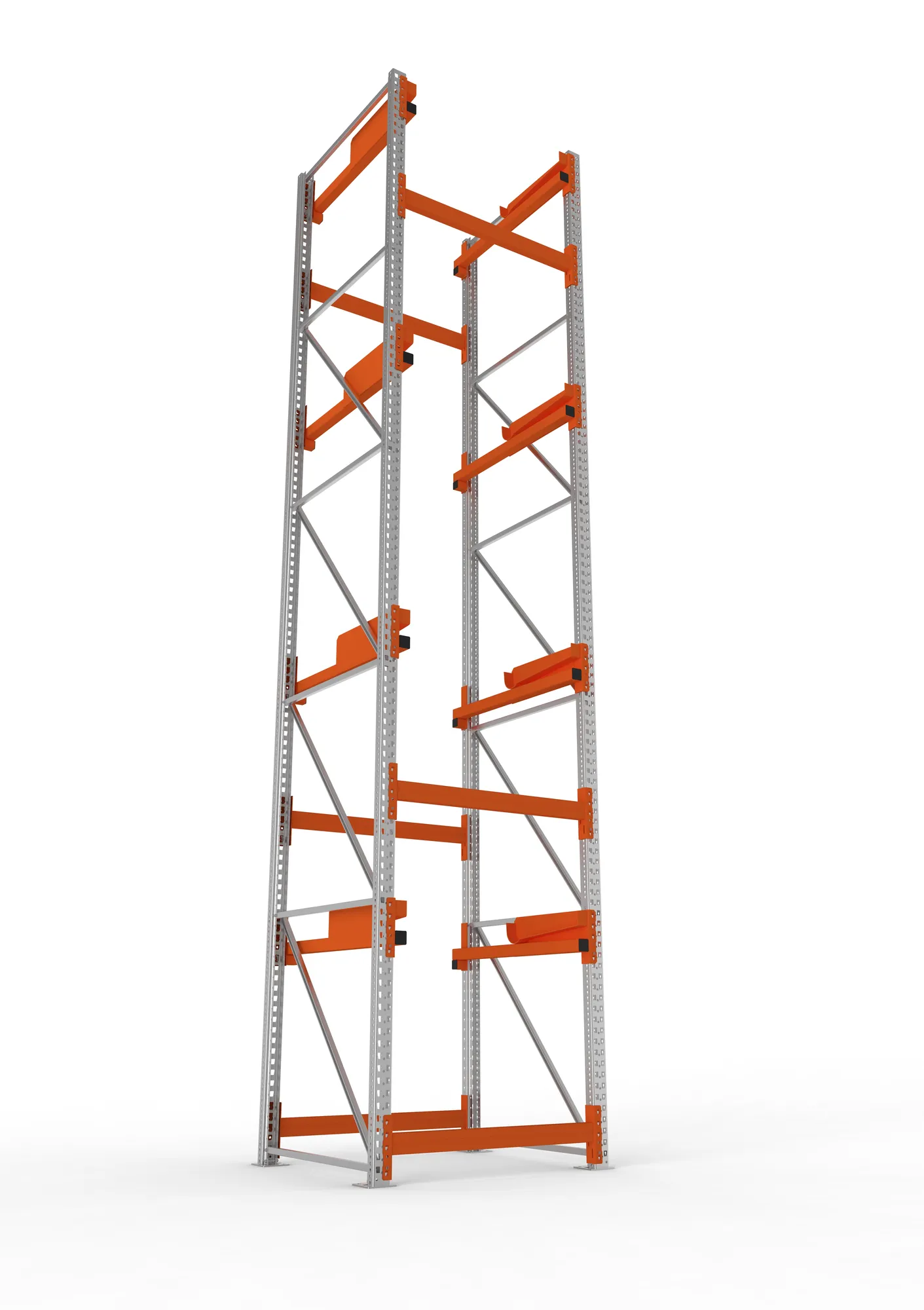 META MULTIPAL | Kabeltrommelregal | Grundregal | 5500 x 1100 x 1100 mm | Feldlast 5500 kg | 4 Ebenen | Typ 2 | RAL 5010