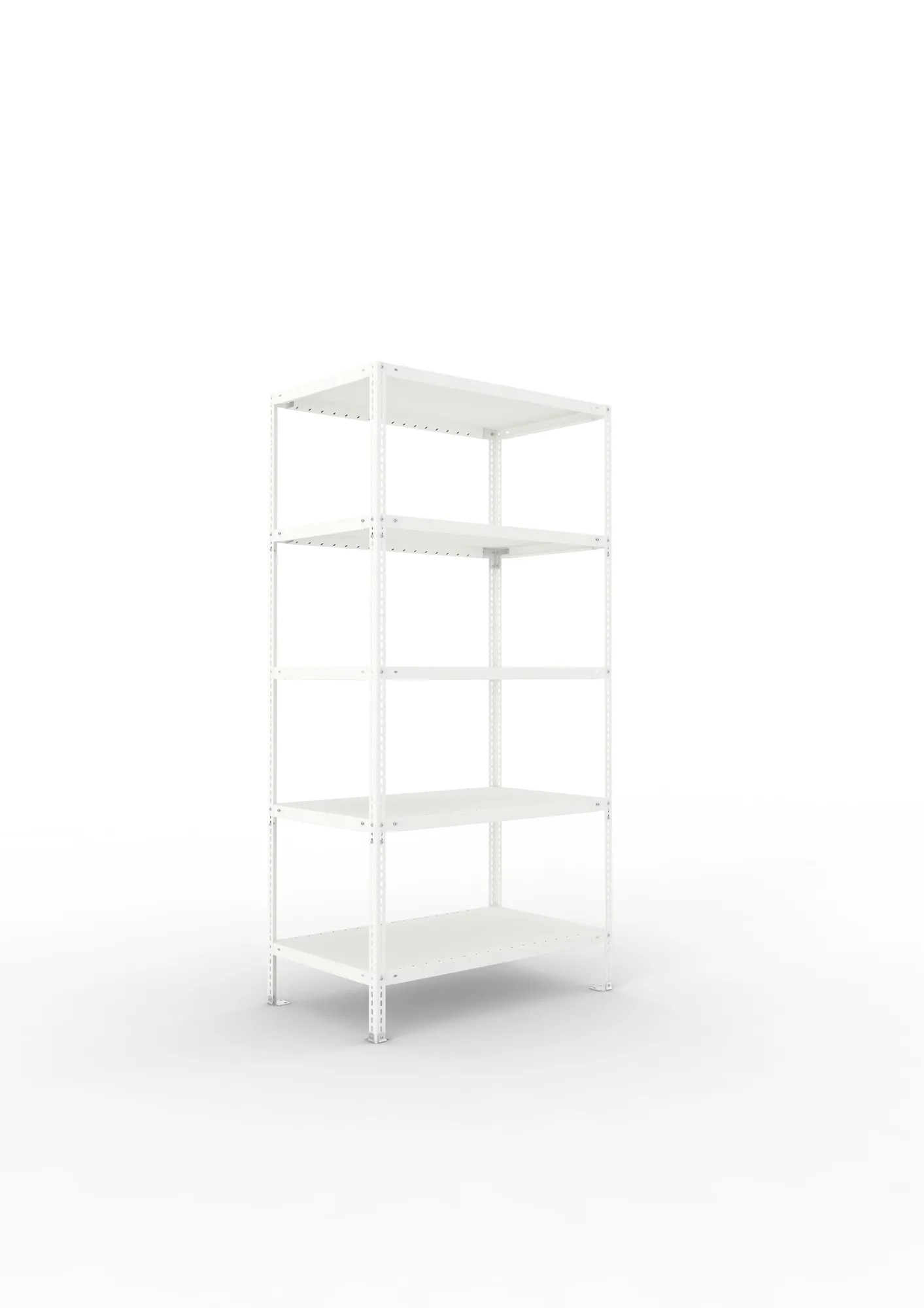 META FIX | Fachbodenregal | Grundregal | 2000 x 1000 x 600 mm | Fachlast 100 kg | 5 Ebenen | RAL 7035