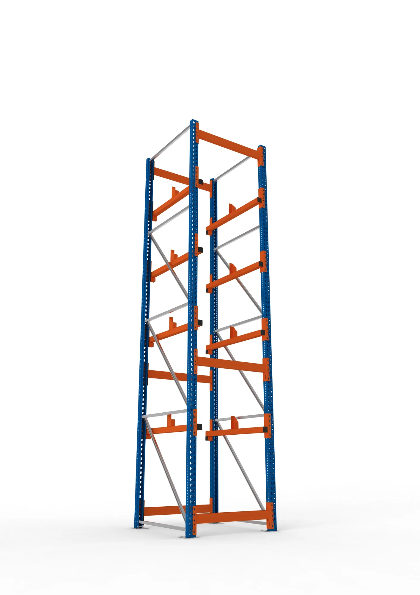 META MULTIPAL | Kabeltrommelregal | Grundregal | 4400 x 900 x 1100 mm | Feldlast 5500 kg | 2 Ebenen | Typ 1 | RAL 5010