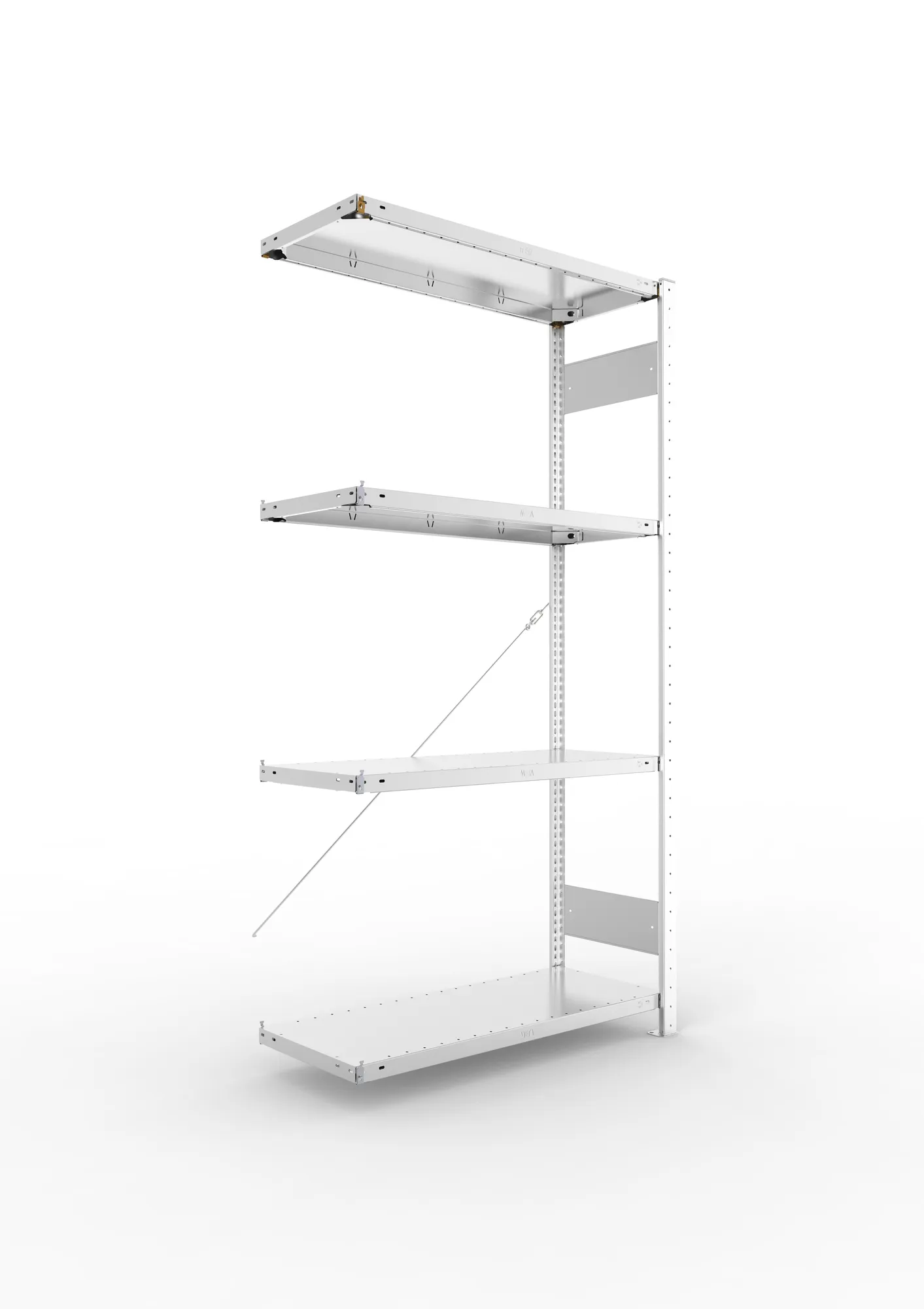 META CLIP SET | Fachbodenregal | Anbauregal | 2000 x 1000 x 400 mm | Fachlast 150 kg | 3+1 Ebenen | verzinkt