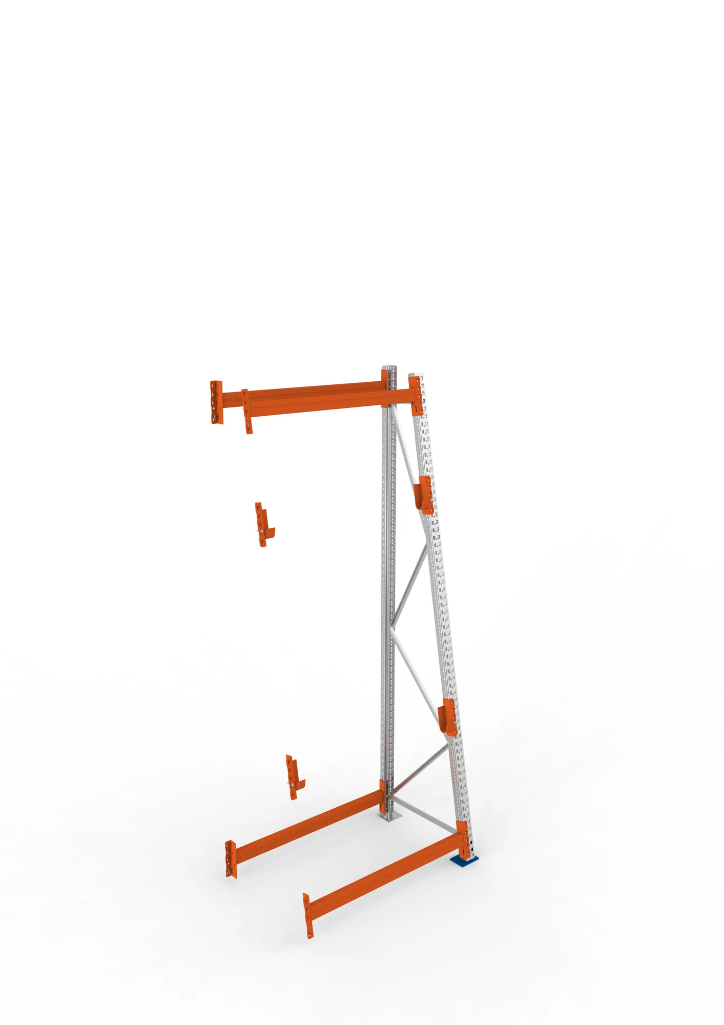 META MULTIPAL | Kabeltrommelregal | Anbauregal | 3300 x 1300 x 900 mm | Feldlast 1500 kg | 2 Ebenen | Typ 3/A-Ständer | verzinkt