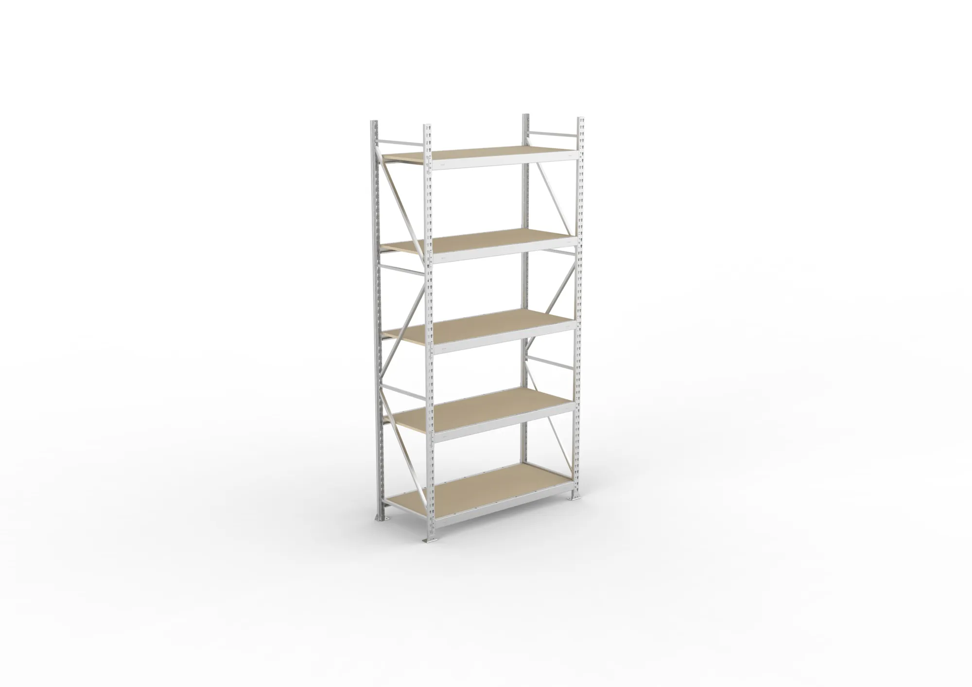 META MINI-RACK Weitspannregal | Grundregal | 3000 x 1400 x 650 mm | Fachlast 600 kg | Spanplattenböden | 5 Ebenen