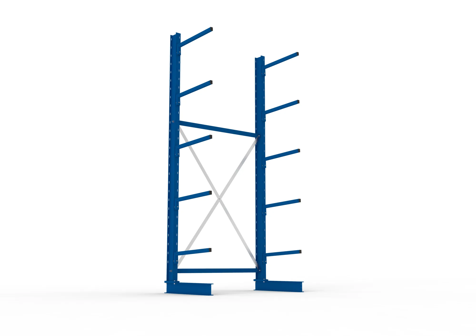 META MULTISTRONG L | Kragarmregal | Grundregal | 3000 x 1300 x 600 mm | Armlast 140 kg | einseitig | 5+1 Ebenen