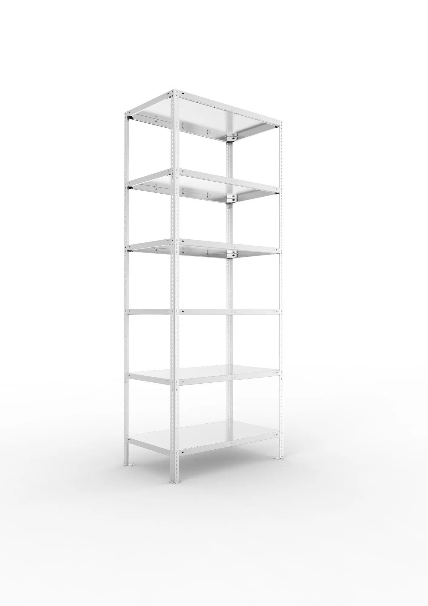 META FIX | Fachbodenregal | Grundregal | 2500 x 1000 x 600 mm | Fachlast 150 kg | 6 Ebenen | verzinkt