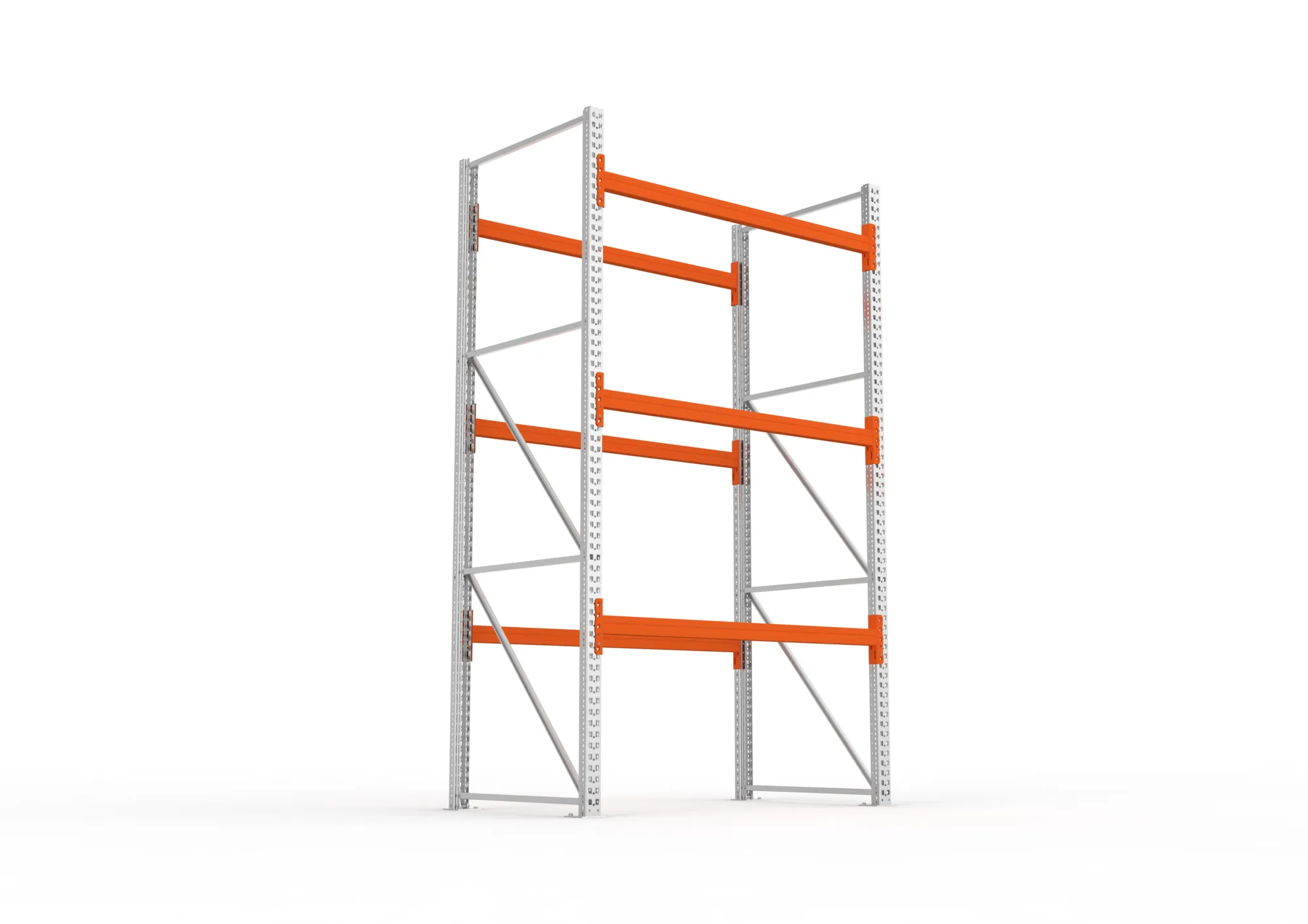 META MULTIPAL | Palettenregal | Grundregal | 3300 x 1825 x 1100 mm | Fachlast 1120 kg | 4 Ebenen | 8 Paletten | verzinkt