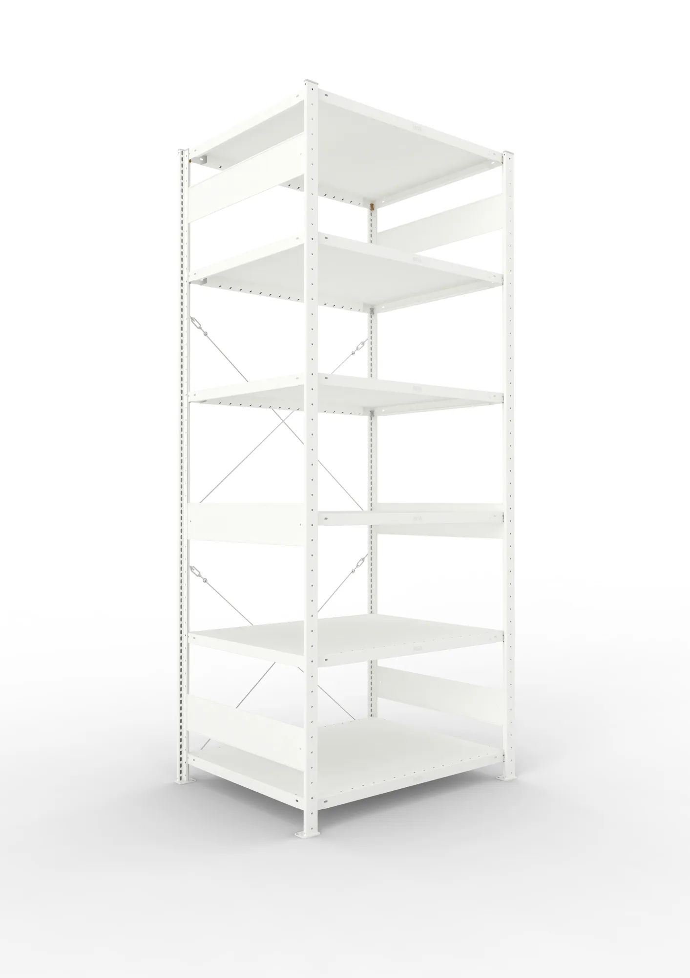 META CLIP | Fachbodenregal | Grundregal | 2500 x 1000 x 800 mm | Fachlast 230 kg | 5+1 Ebenen | RAL 7035