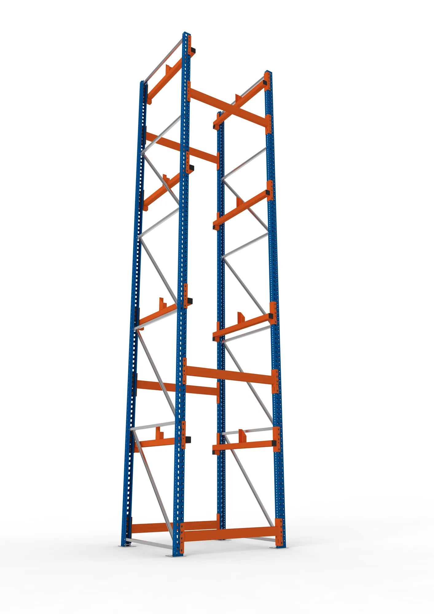 META MULTIPAL | Kabeltrommelregal | Grundregal | 5500 x 1100 x 1100 mm | Feldlast 5500 kg | 2 Ebenen | Typ 1 | RAL 5010