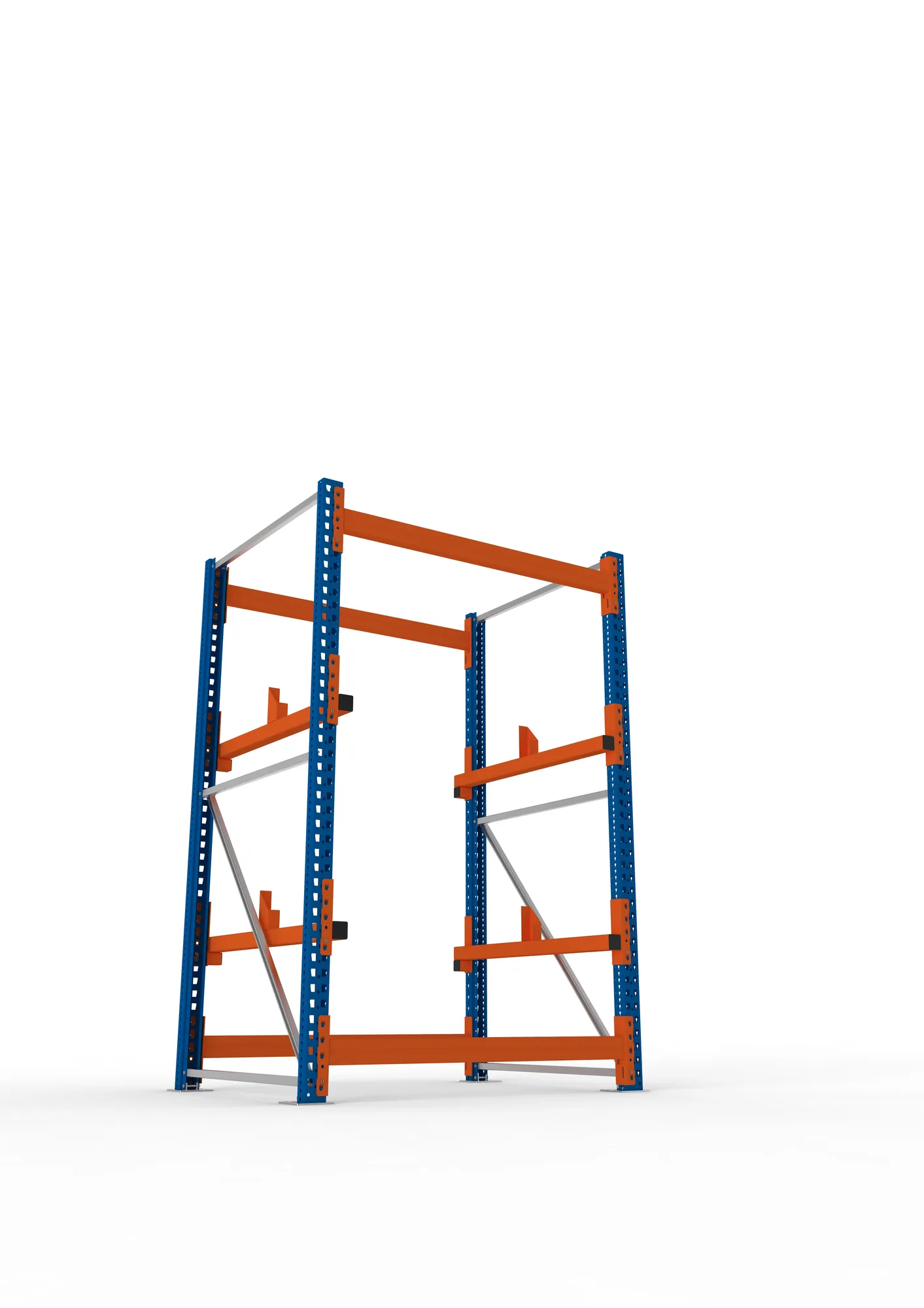 META MULTIPAL | Kabeltrommelregal | Grundregal | 2200 x 1300 x 1100 mm | Feldlast 4000 kg | 2 Ebenen | Typ 1 | RAL 5010