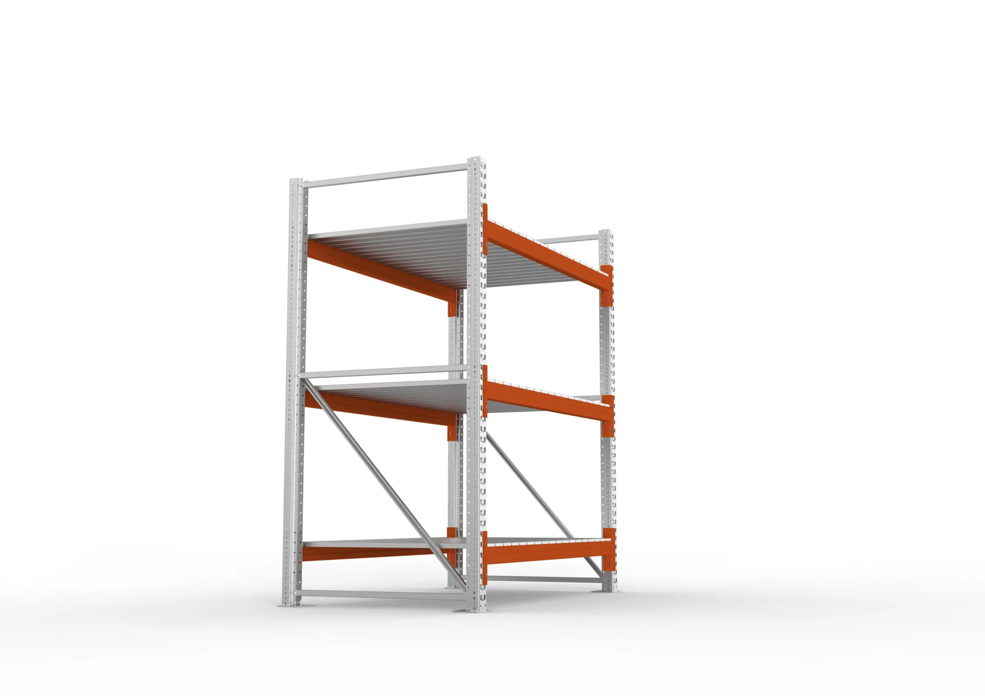META MULTIPAL | Großfachregal | Grundregal | 2200 x 1825 x 1100 mm | Fachlast 1800 kg | 3 Ebenen | Stahlpaneele | verzinkt