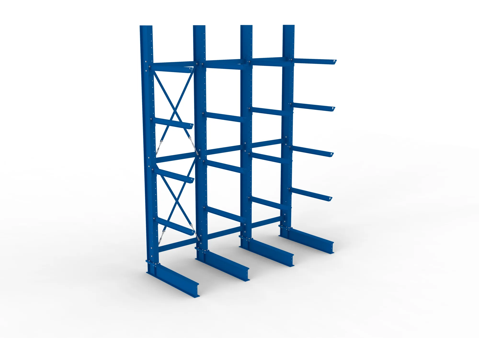 META MULTISTRONG H | Kragarmregal | 3 Felder | 4000 x 3000 x 1000 mm | Armlast 505 kg | einseitig | 4+1 Ebenen
