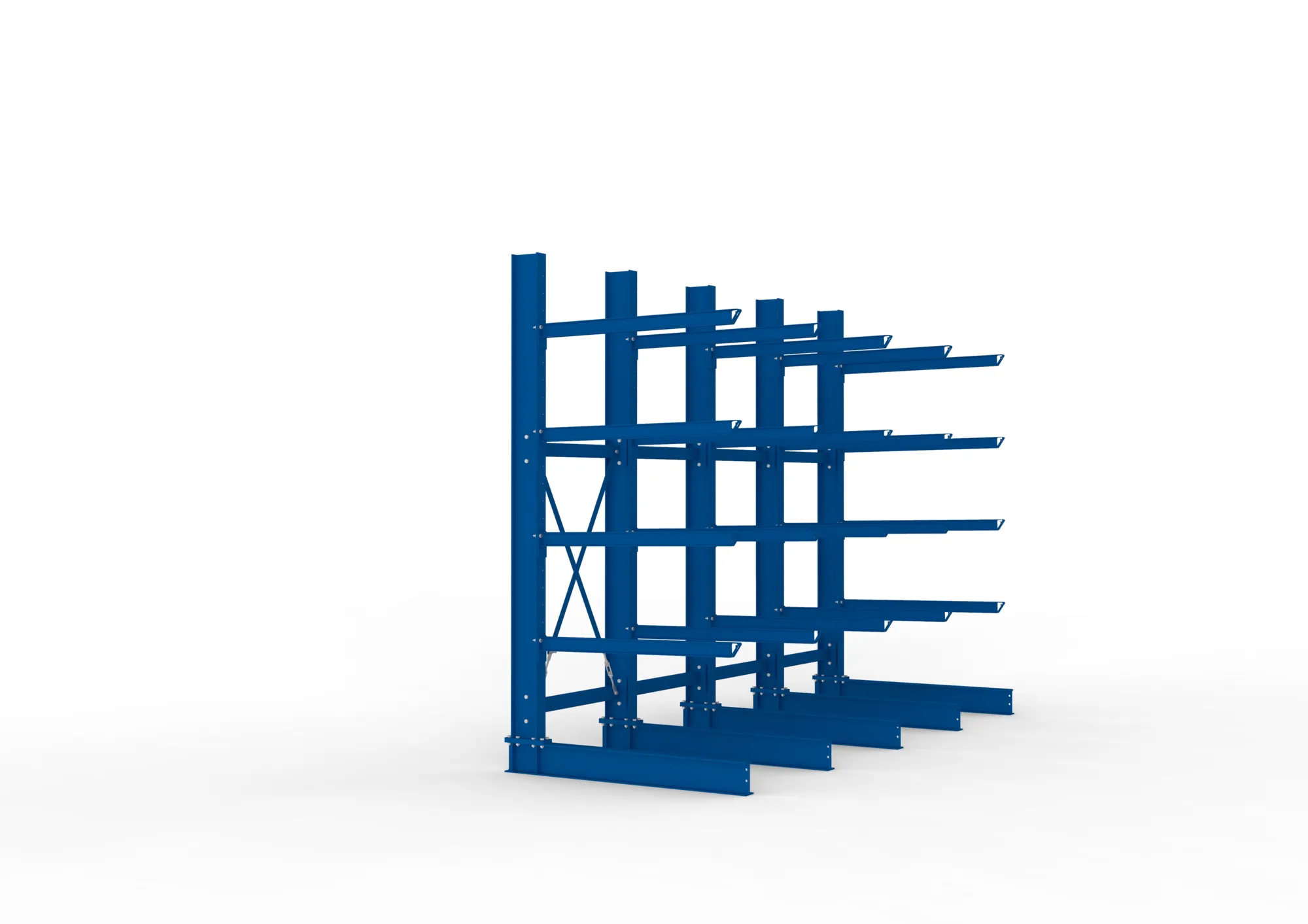 META MULTISTRONG H | Kragarmregal | 4 Felder | 3000 x 4000 x 1250 mm | Armlast 400 kg | einseitig | 4+1 Ebenen