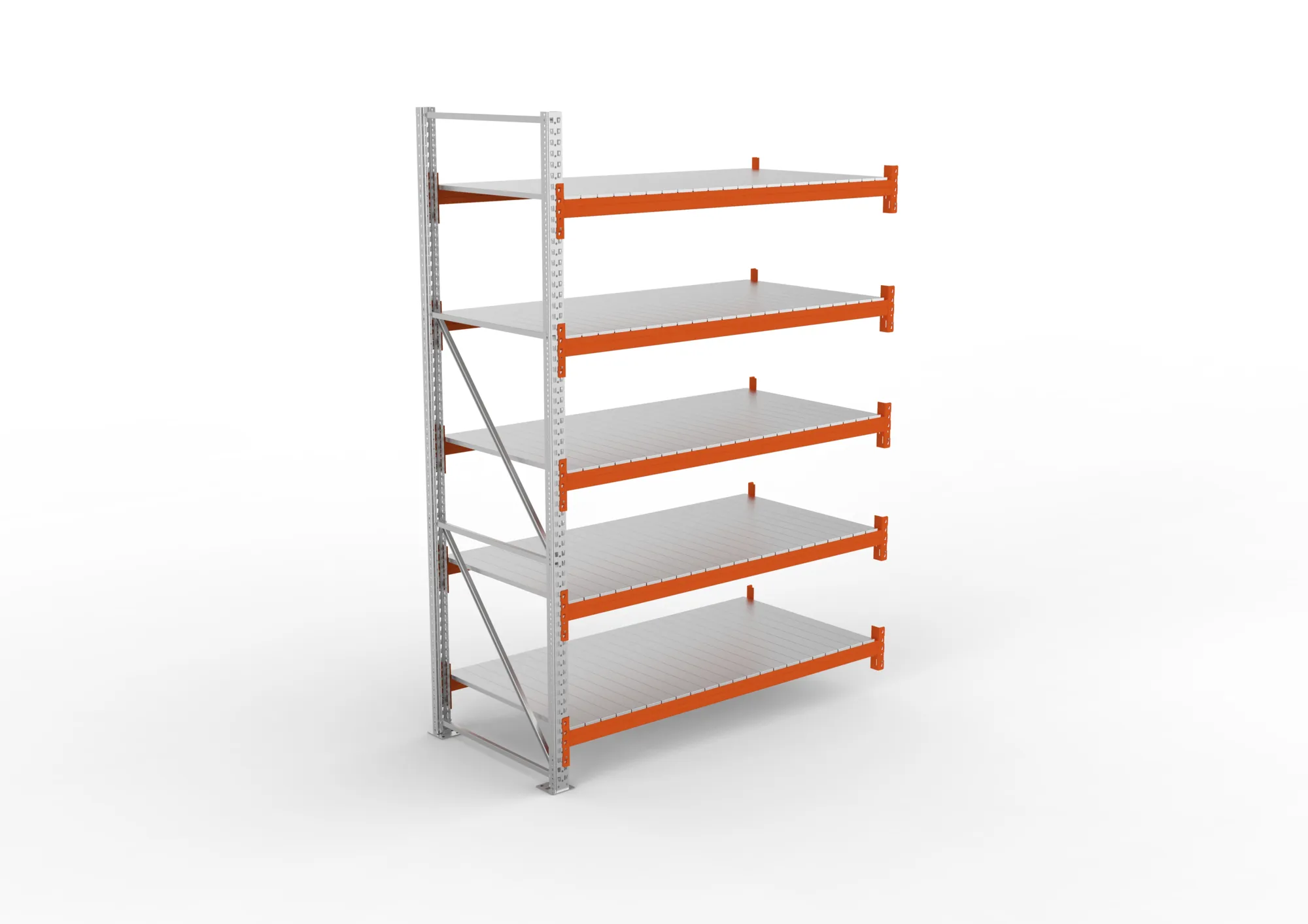 META MULTIPAL | Großfachregal | Anbauregal | 3300 x 2225 x 1100 mm | Fachlast 1700 kg | 5 Ebenen | Stahlpaneele | verzinkt
