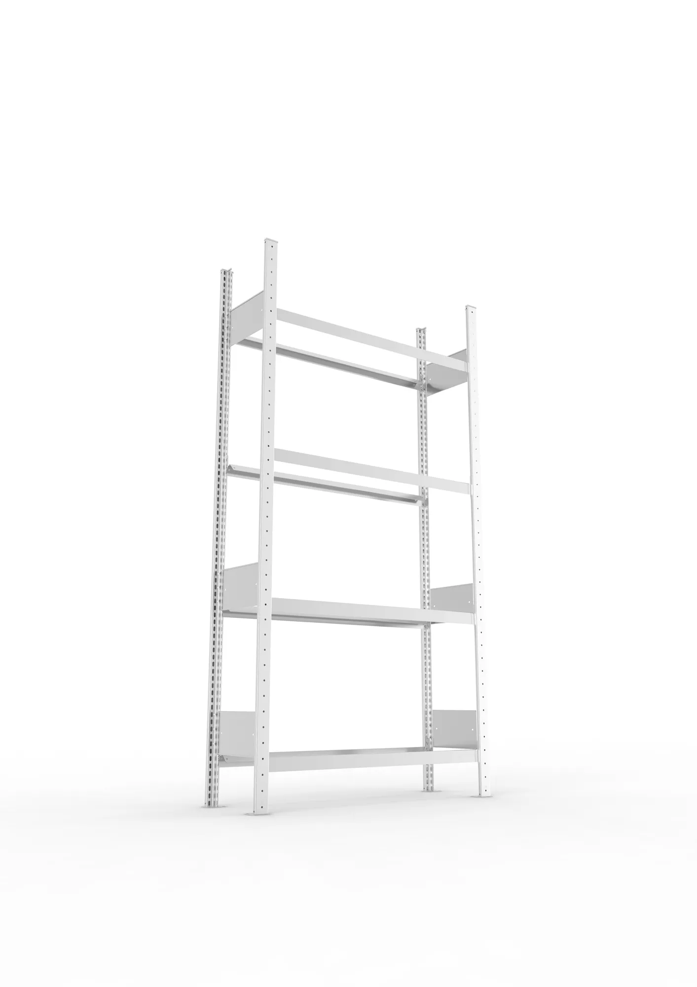 META CLIP S3 | Felgenregal | Grundregal | 2000 x 1000 x 300 mm | Fachlast 150 kg | 4 Ebenen | verzinkt