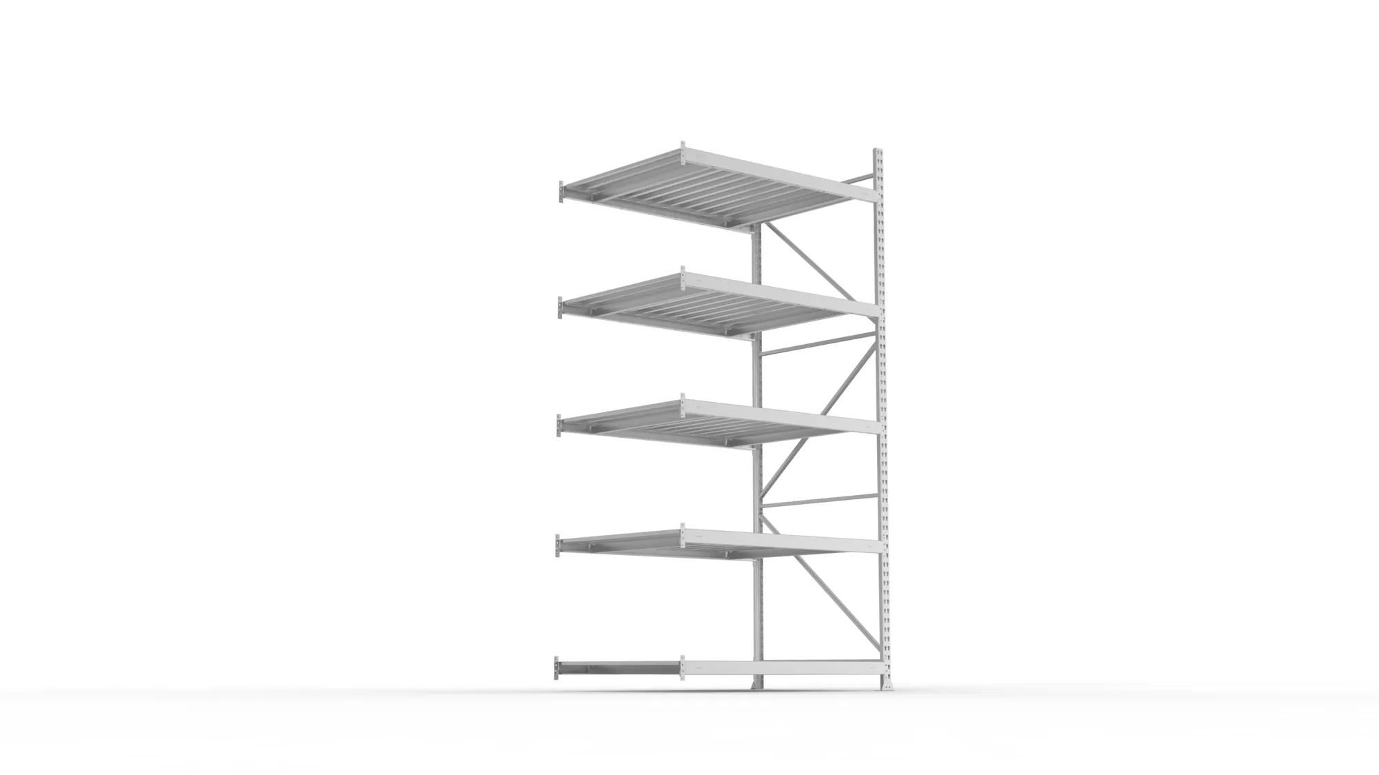 META MINI-RACK Weitspannregal | Anbauregal | 3000 x 1400 x 1050 mm | Fachlast 600 kg | Stahlpaneelböden | 5 Ebenen