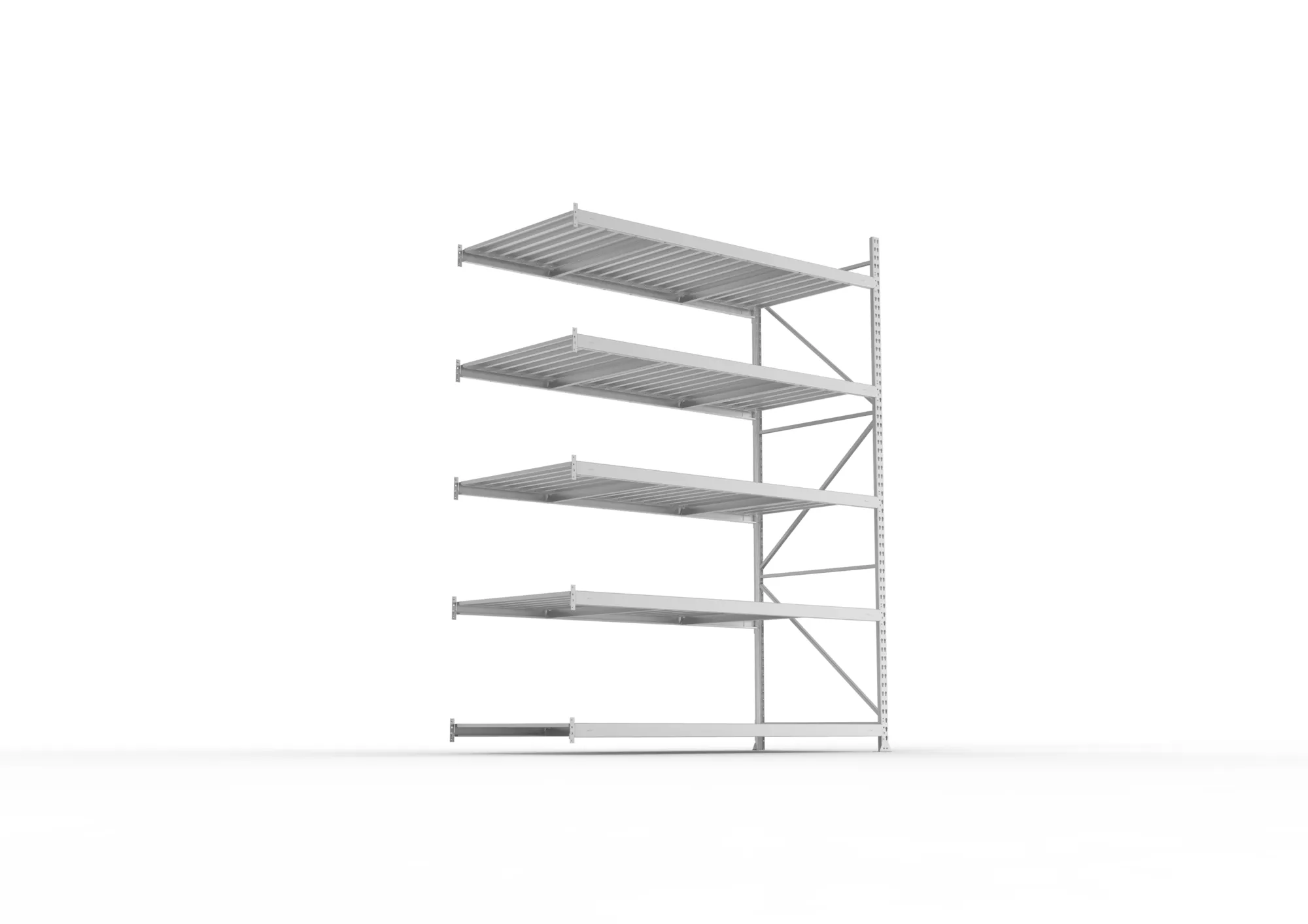 META MINI-RACK Weitspannregal | Anbauregal | 3000 x 2200 x 1050 mm | Fachlast 600 kg | Stahlpaneelböden | 5 Ebenen
