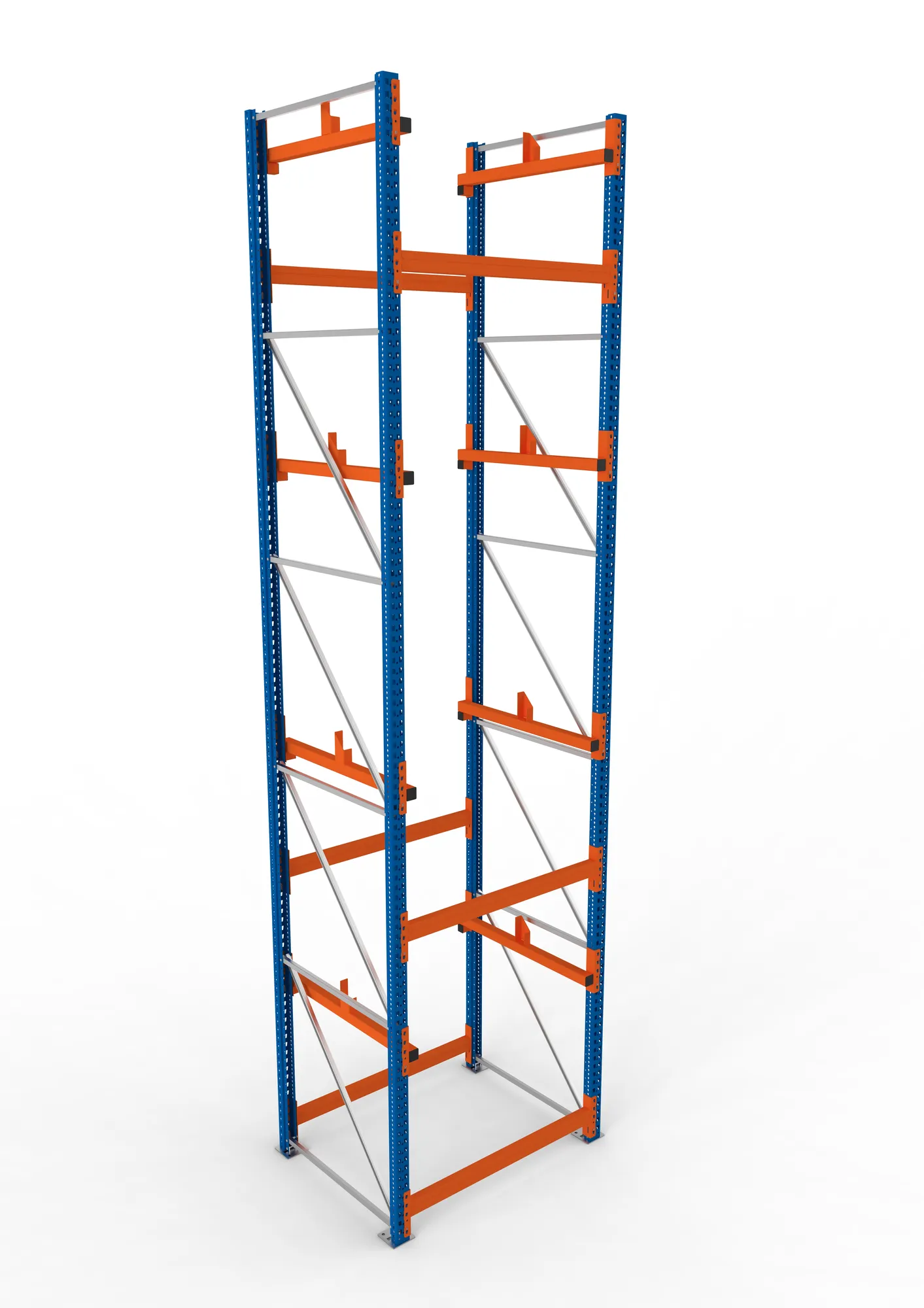 META MULTIPAL | Kabeltrommelregal | Grundregal | 5500 x 1300 x 1100 mm | Feldlast 5500 kg | 2 Ebenen | Typ 1 | RAL 5010