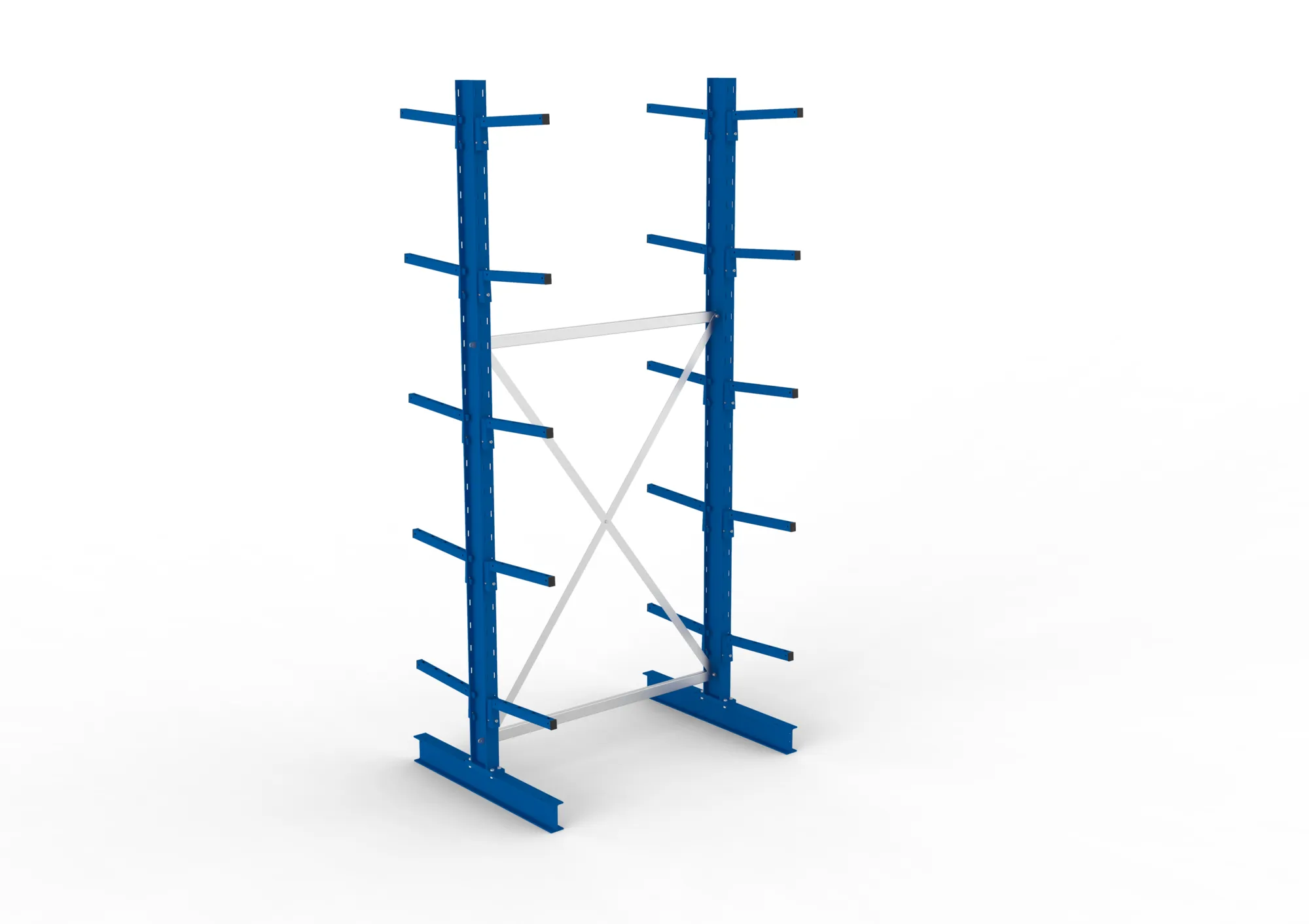 META MULTISTRONG L | Kragarmregal | Grundregal | 3000 x 1300 x 400 mm | Armlast 220 kg | doppelseitig | 5+1 Ebenen