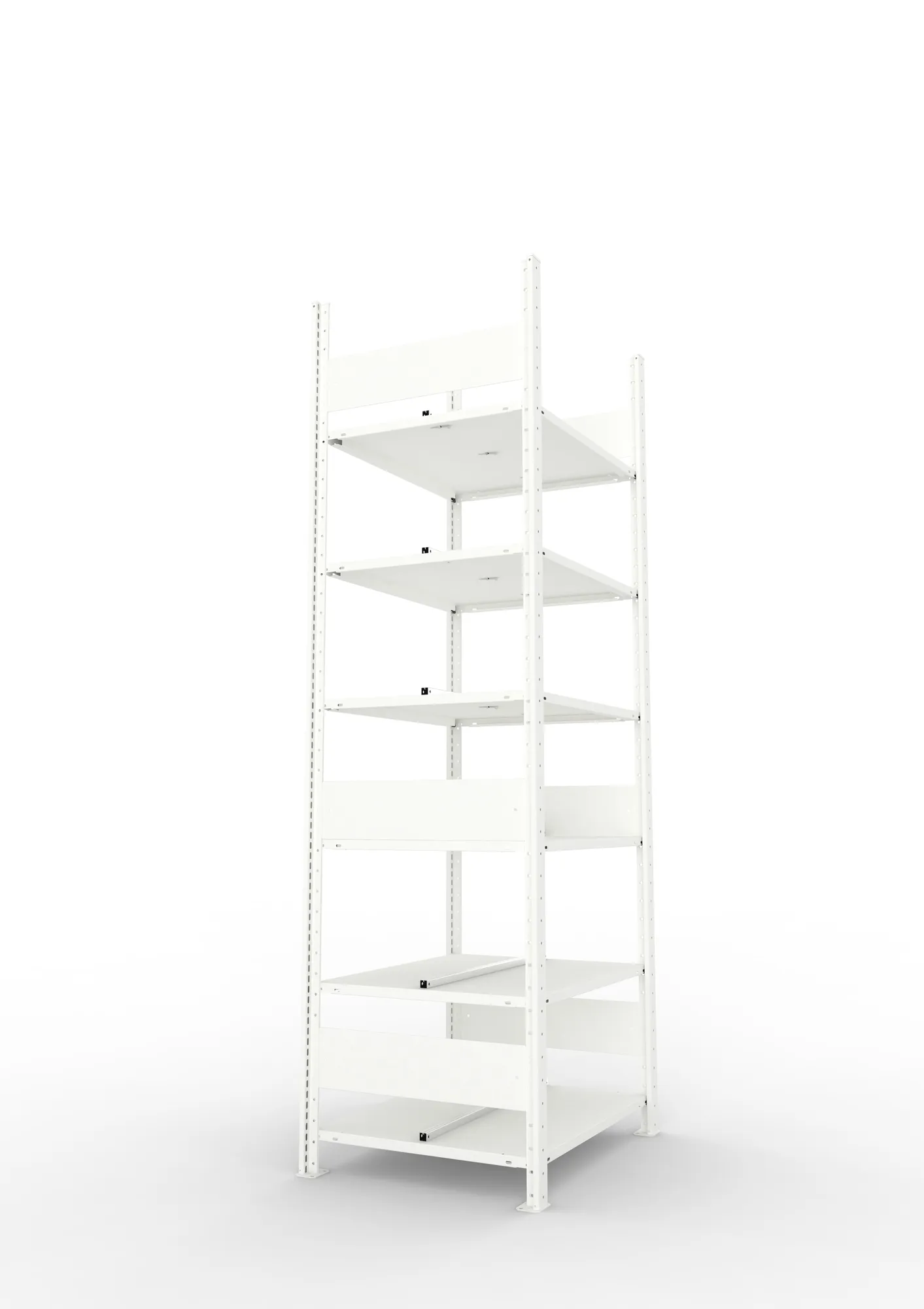 META COMPACT | Büro-Steckregal | Grundregal | 2200 x 750 x 600 mm | Fachlast 100 kg | 6 Ebenen | RAL 7035