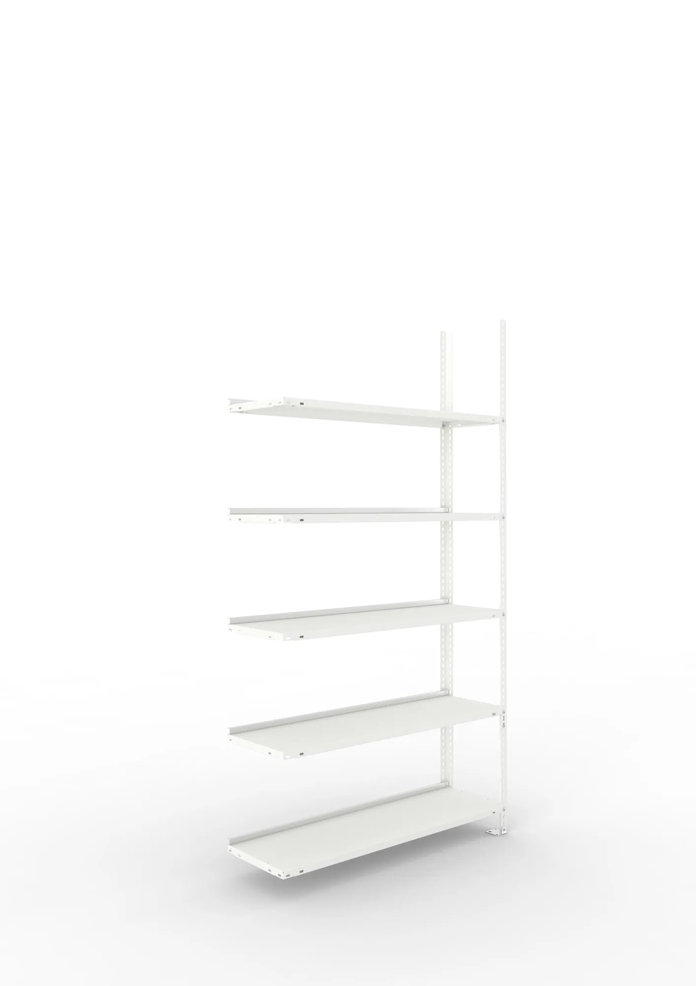META FIX COMPACT | Büro-Schraubregal | Anbauregal | 1850 x 1000 x 300 mm | Fachlast 80 kg | 5 Ebenen | RAL 7035