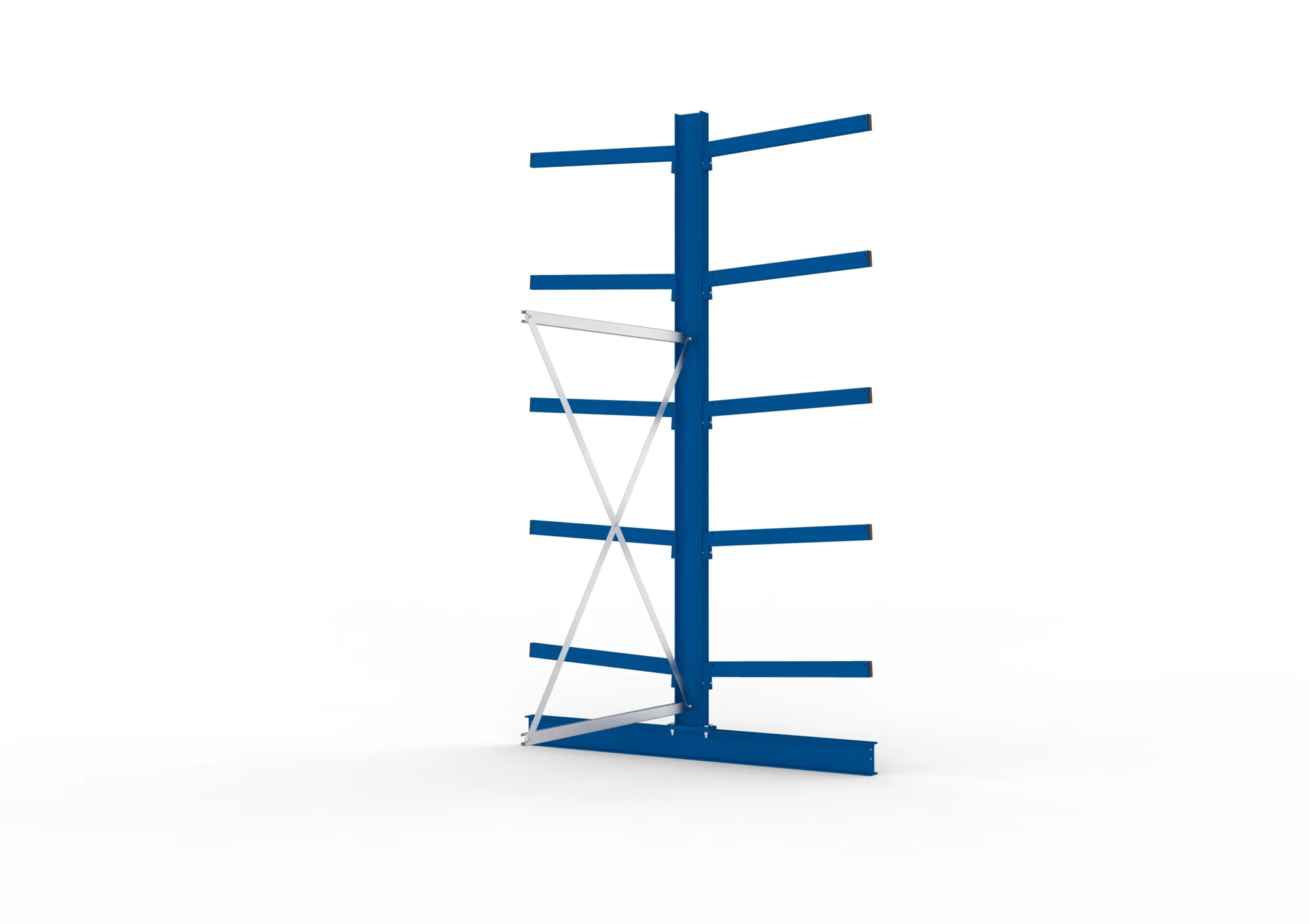 META MULTISTRONG M | Kragarmregal | Anbauregal | 3000 x 1300 x 800 mm | Armlast 250 kg | doppelseitig | 5+1 Ebenen